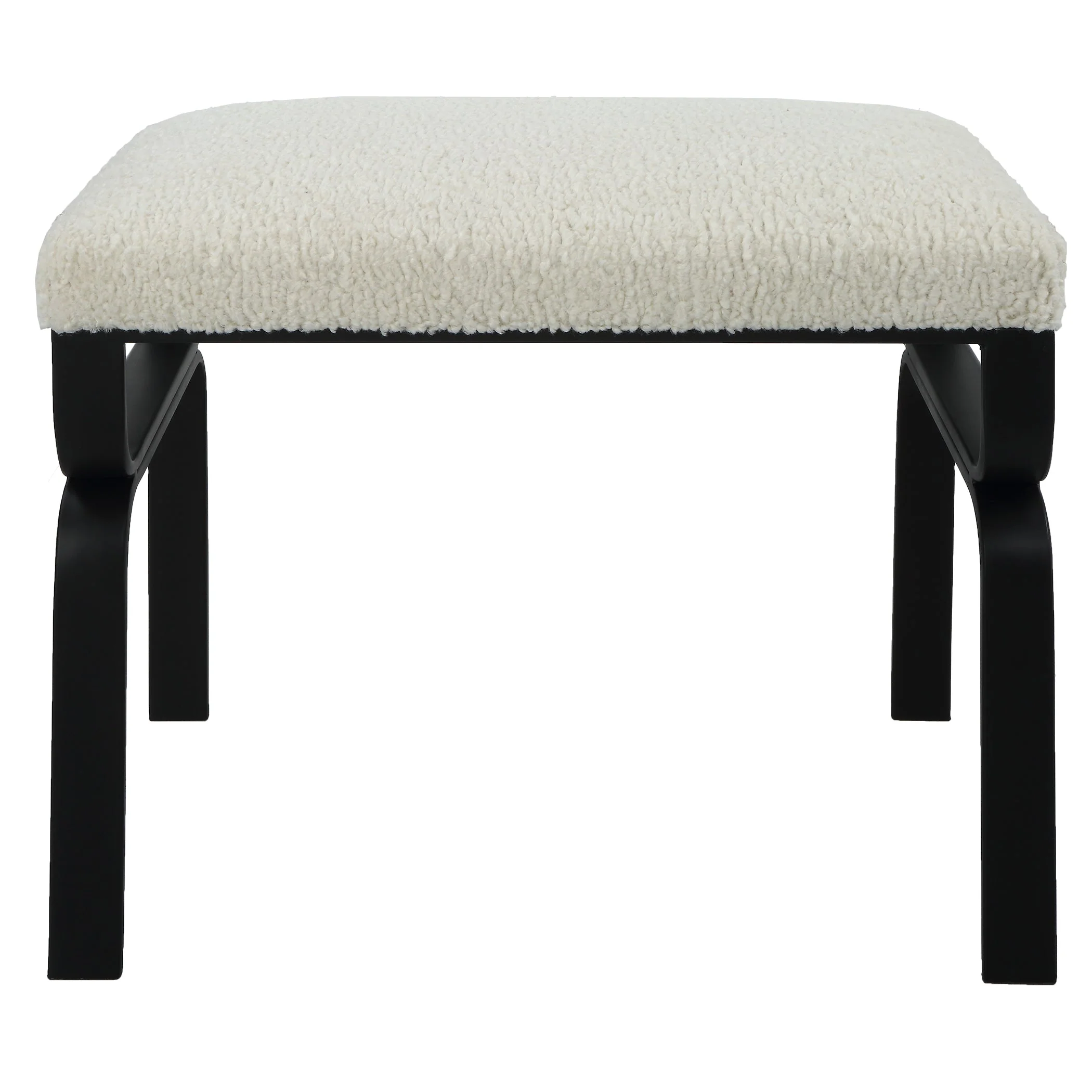 Uttermost Diverge White Shearling Small Bench - Image 3