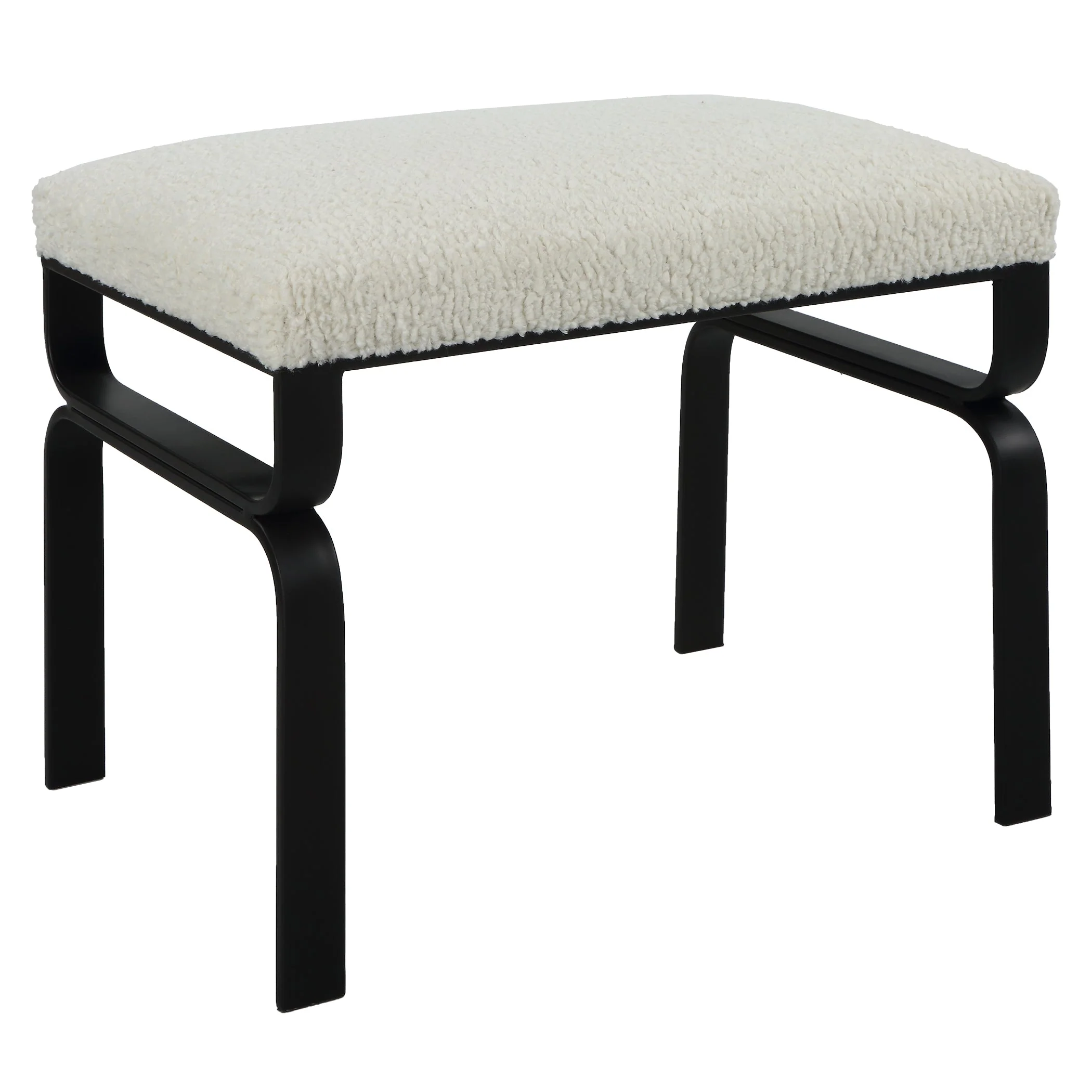 Uttermost Diverge White Shearling Small Bench - Image 6
