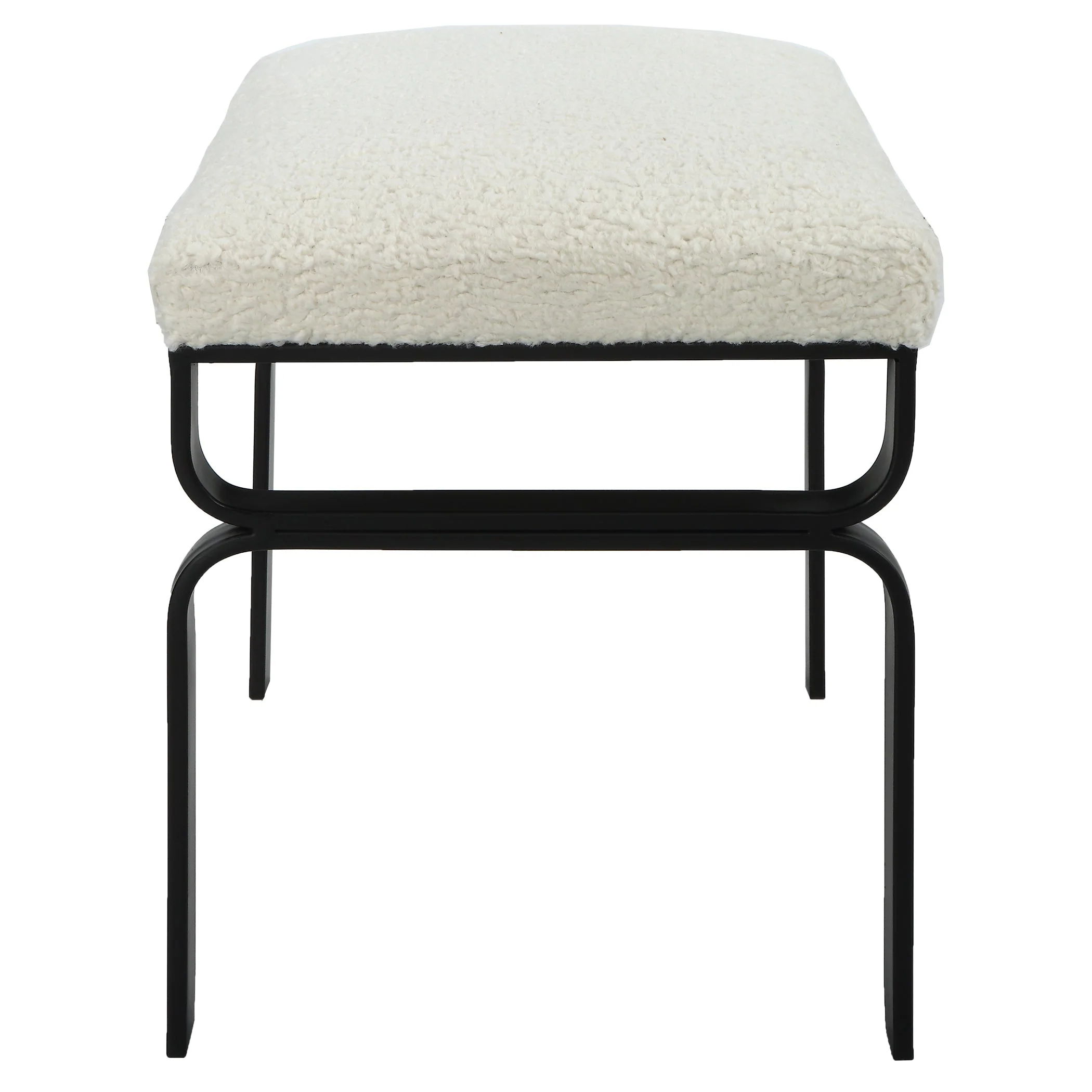 Uttermost Diverge White Shearling Small Bench - Image 7