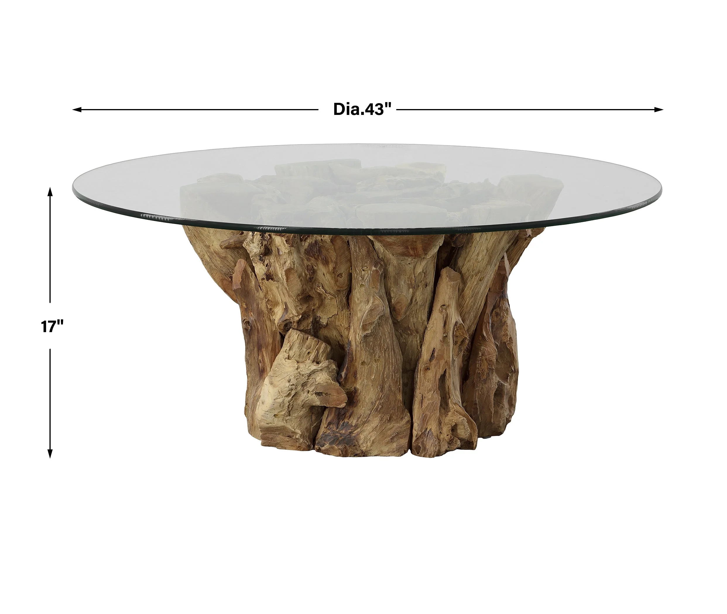 Uttermost Driftwood Glass Top Large Coffee Table - Image 4