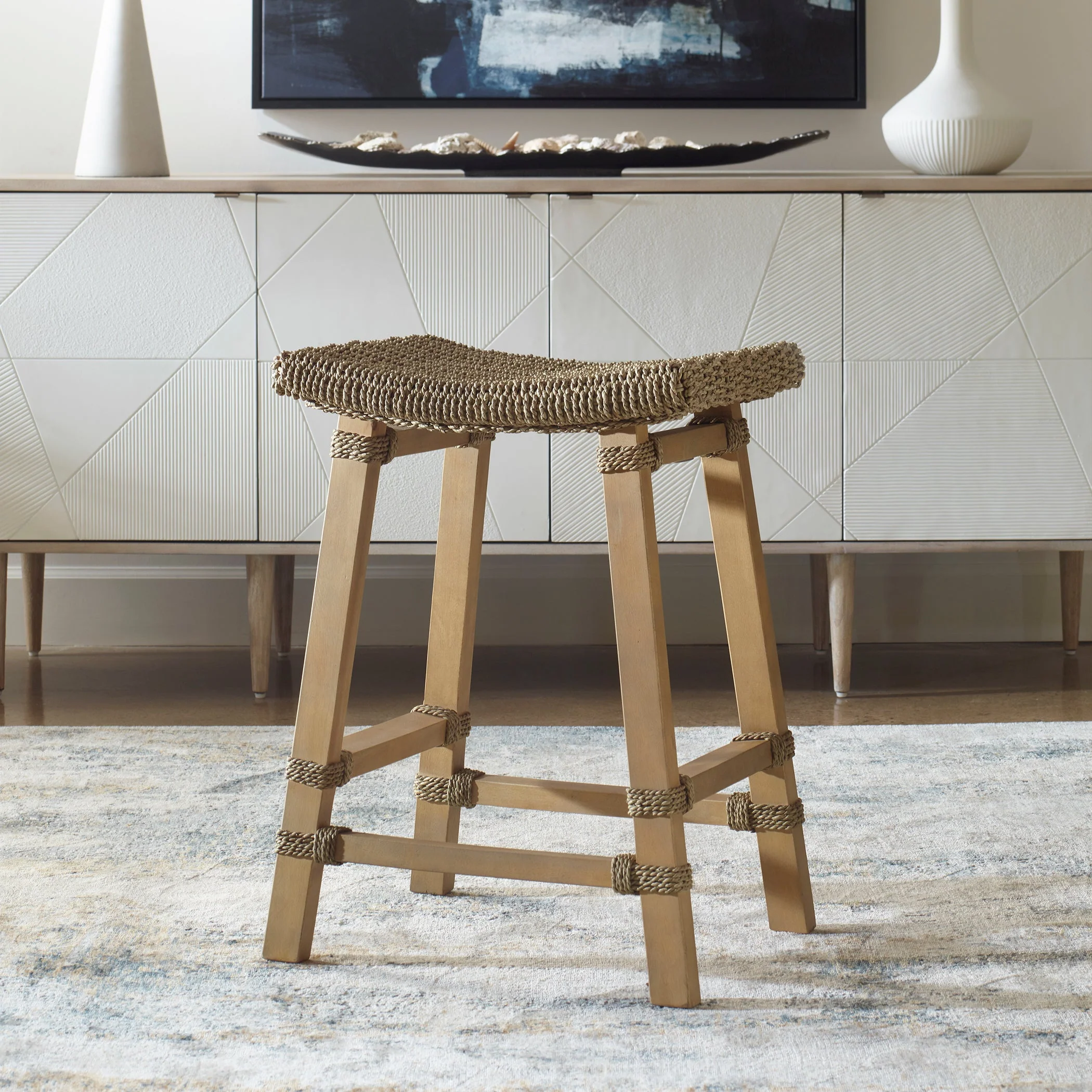 Uttermost Everglade Sea Grass Counter Stool - Image 4