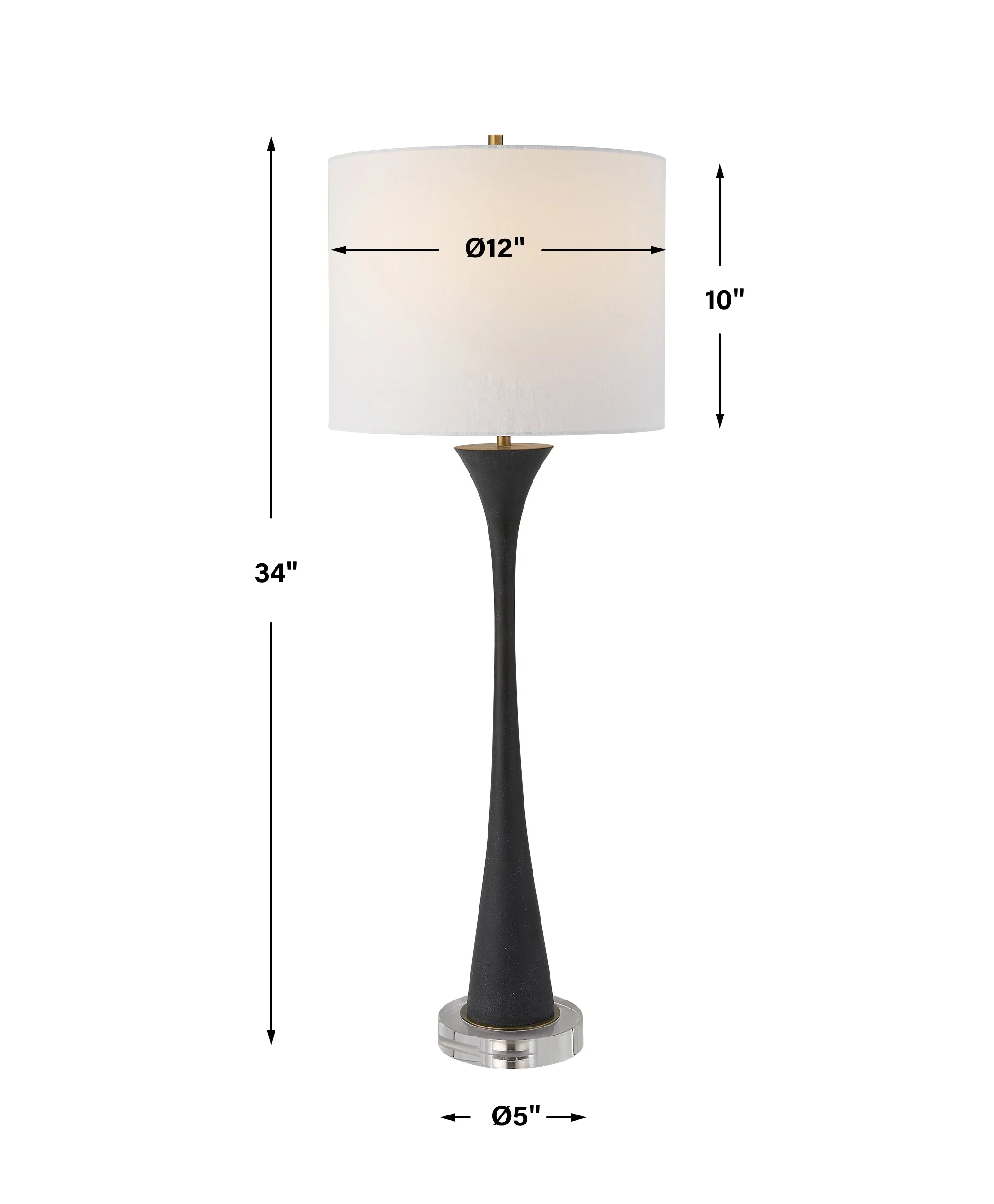 Uttermost Fountain Black Stone Buffet Lamp - Image 4
