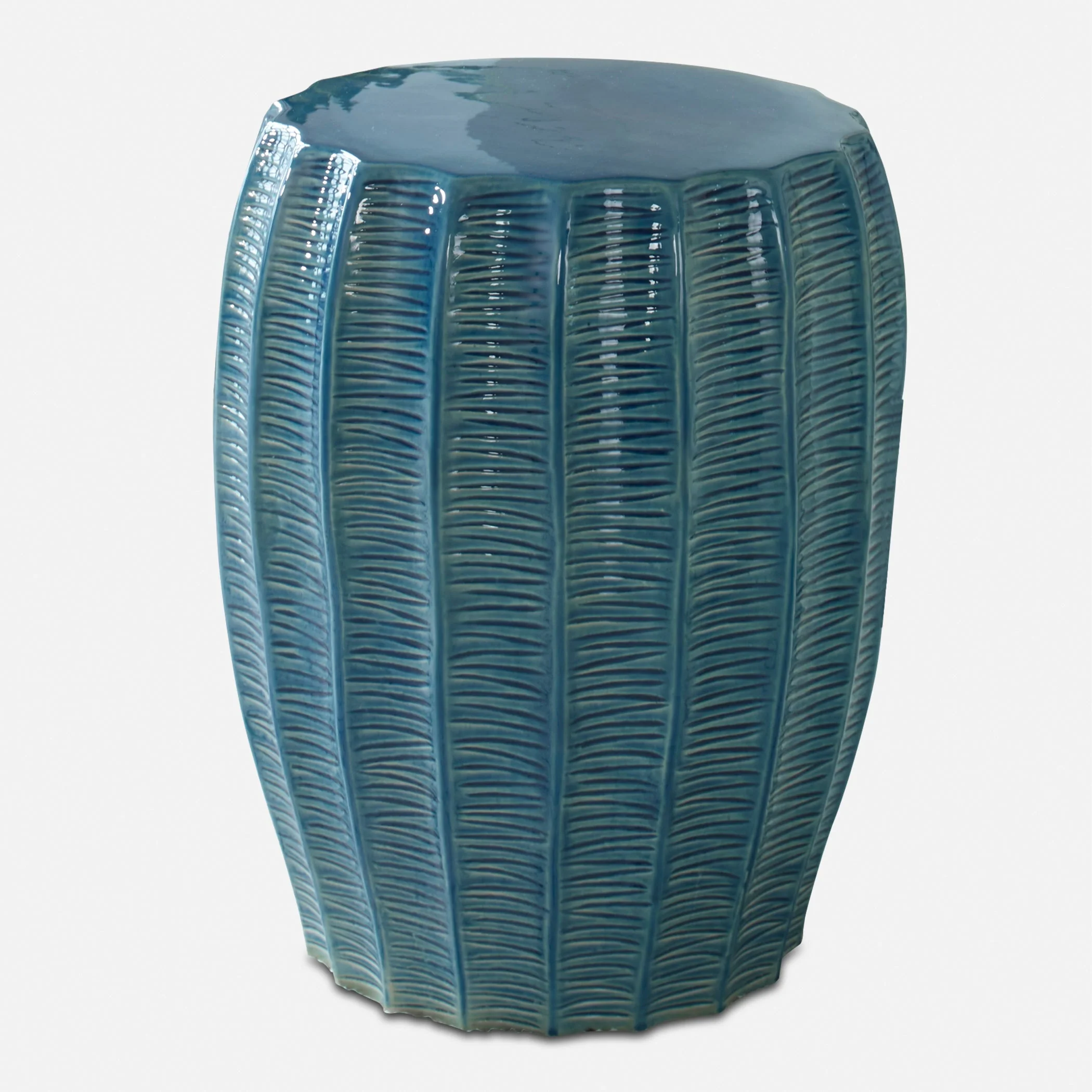 Uttermost Harbor Aque Blue Garden Stool - Image 5