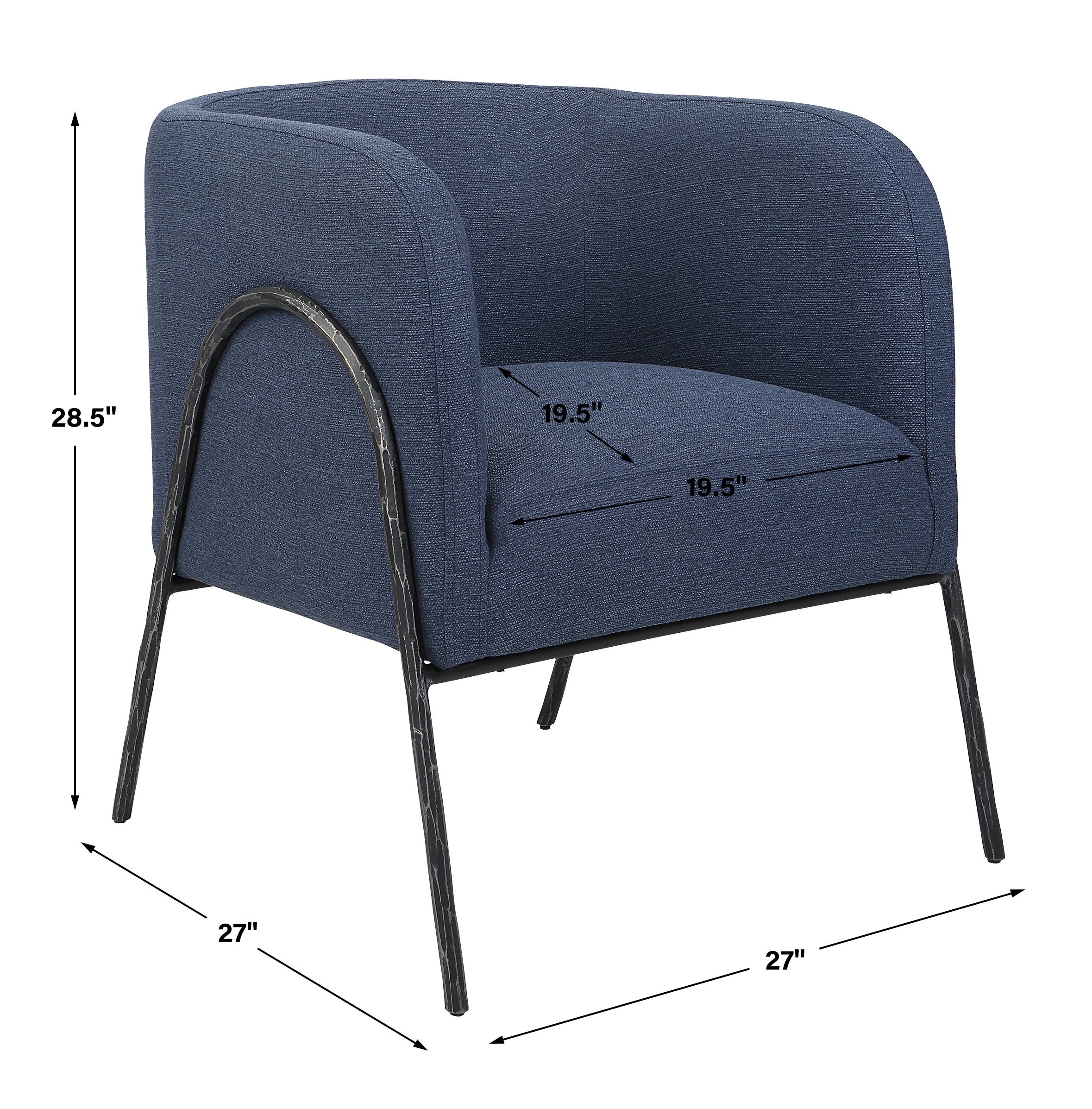 Uttermost Jacobsen Denim Barrel Chair - Image 3