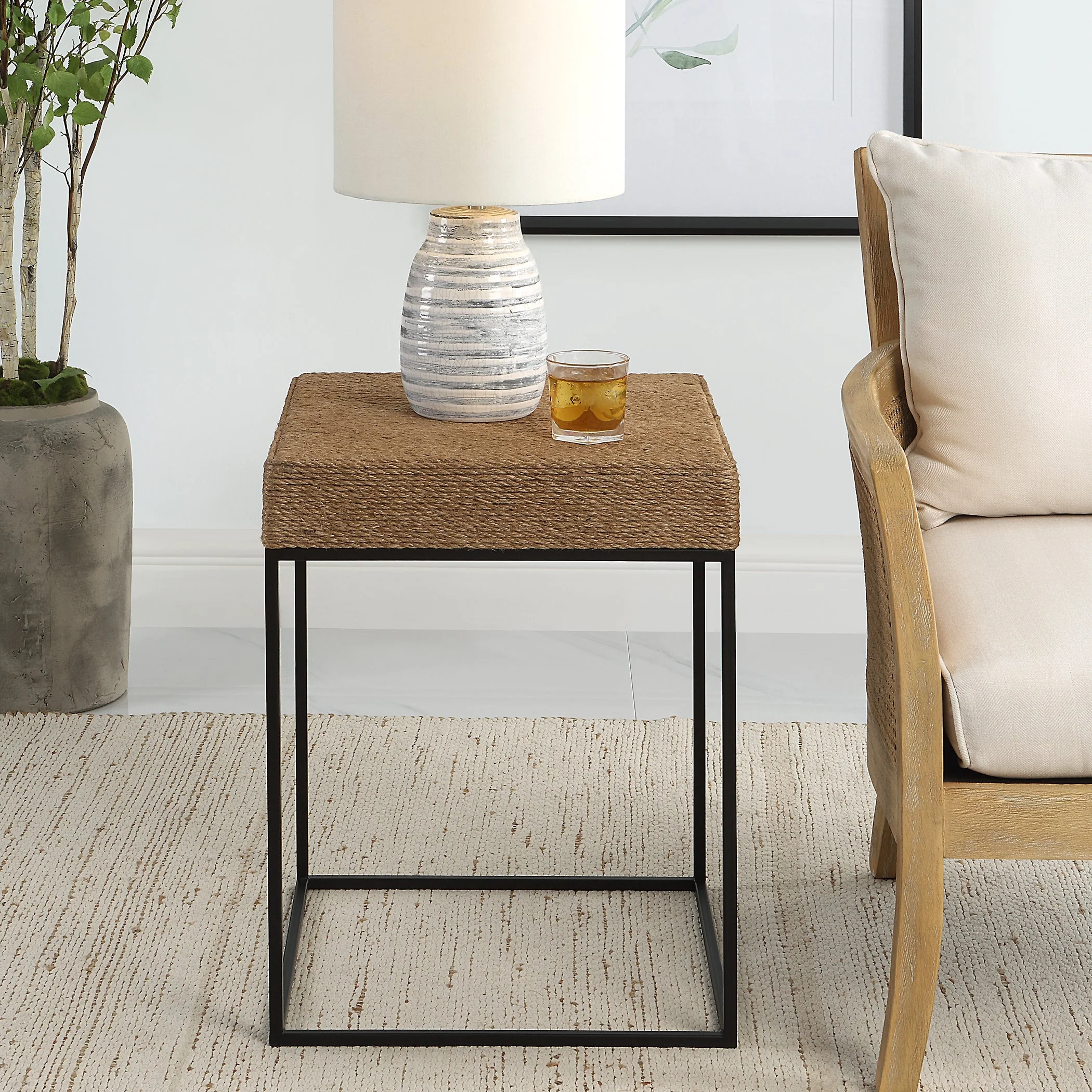 Uttermost Laramie Rustic Rope Accent Table - Image 5