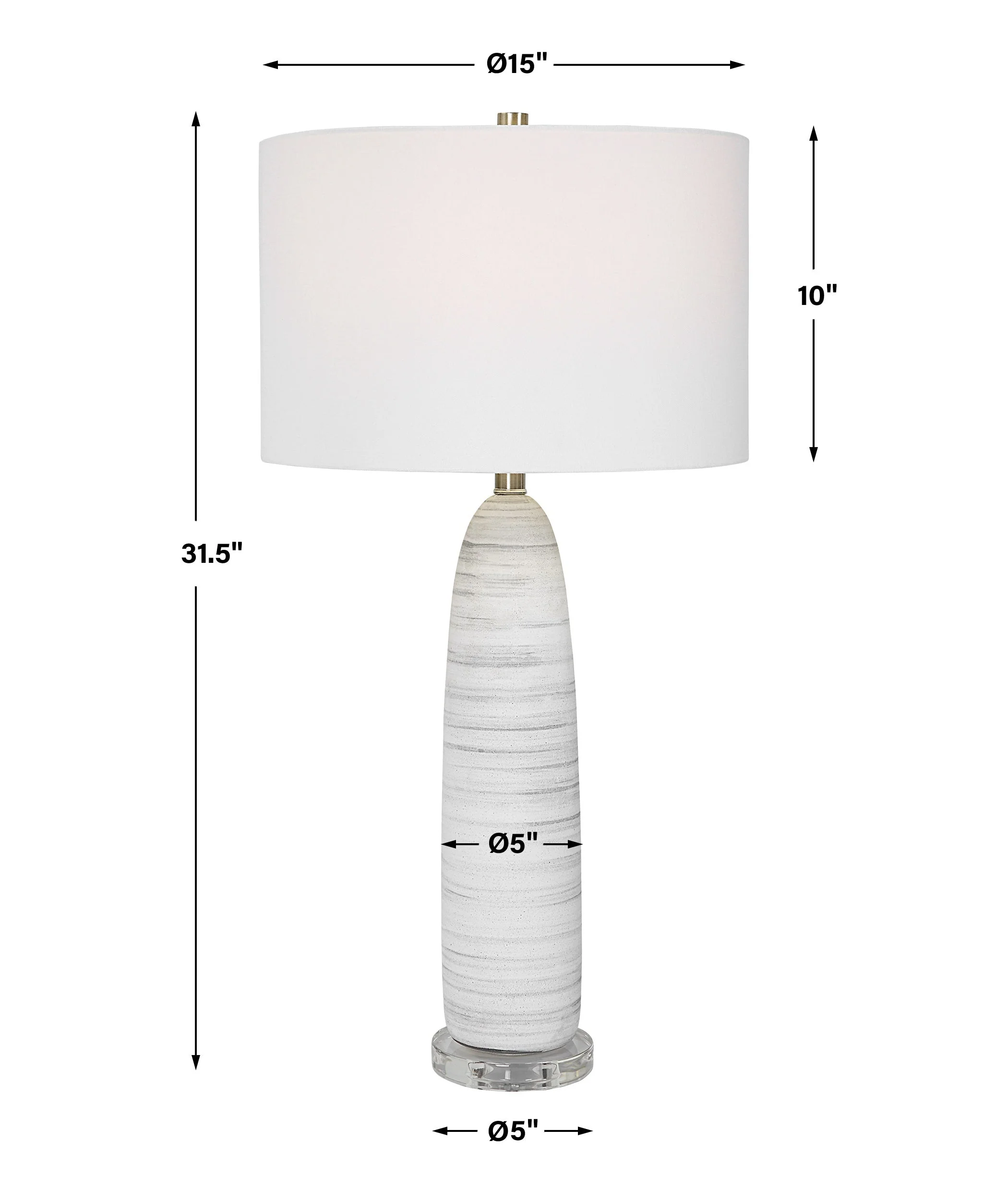 Uttermost Levadia Matte White Table Lamp - Image 4