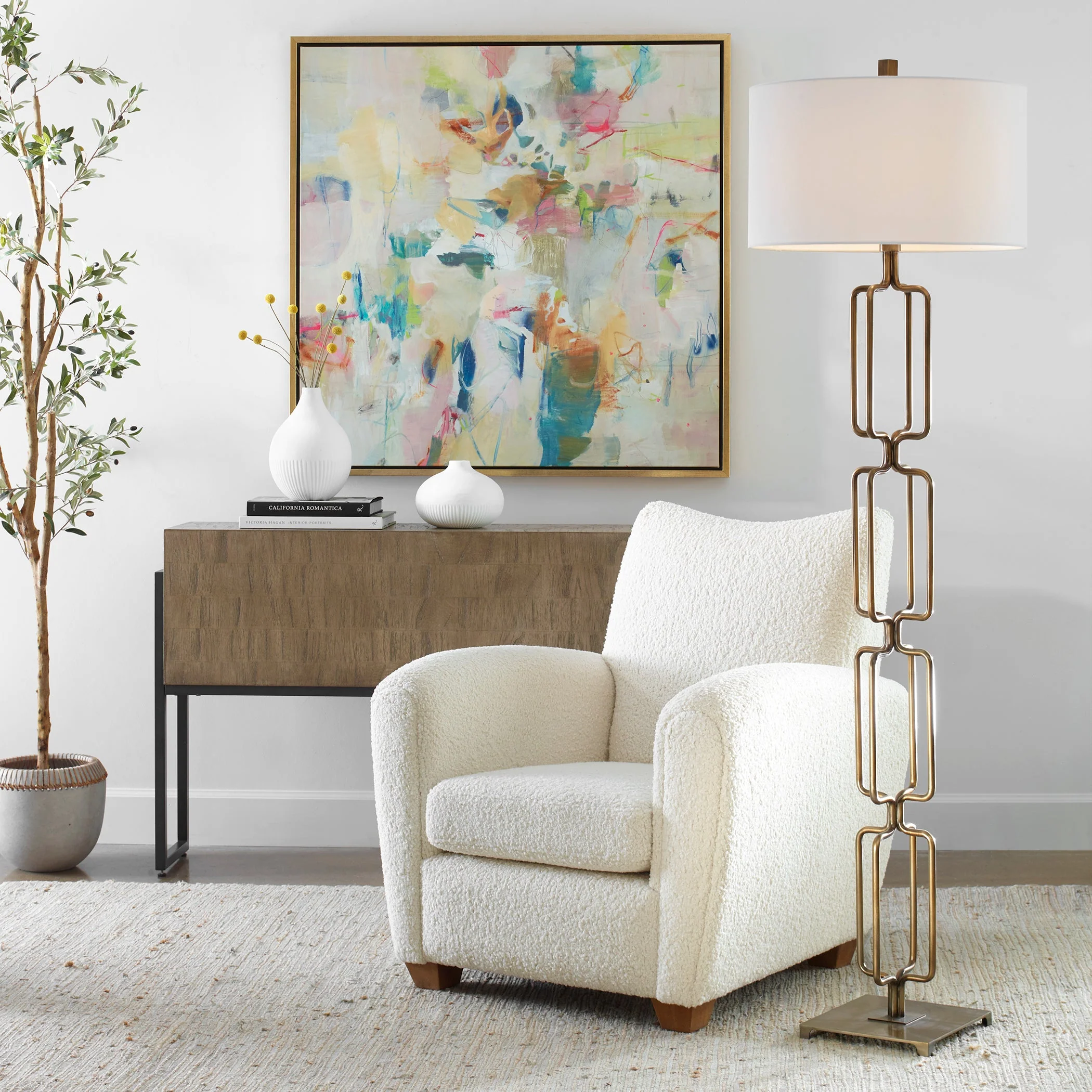 Uttermost Link Brushed Gold Floor Lamp - Image 4
