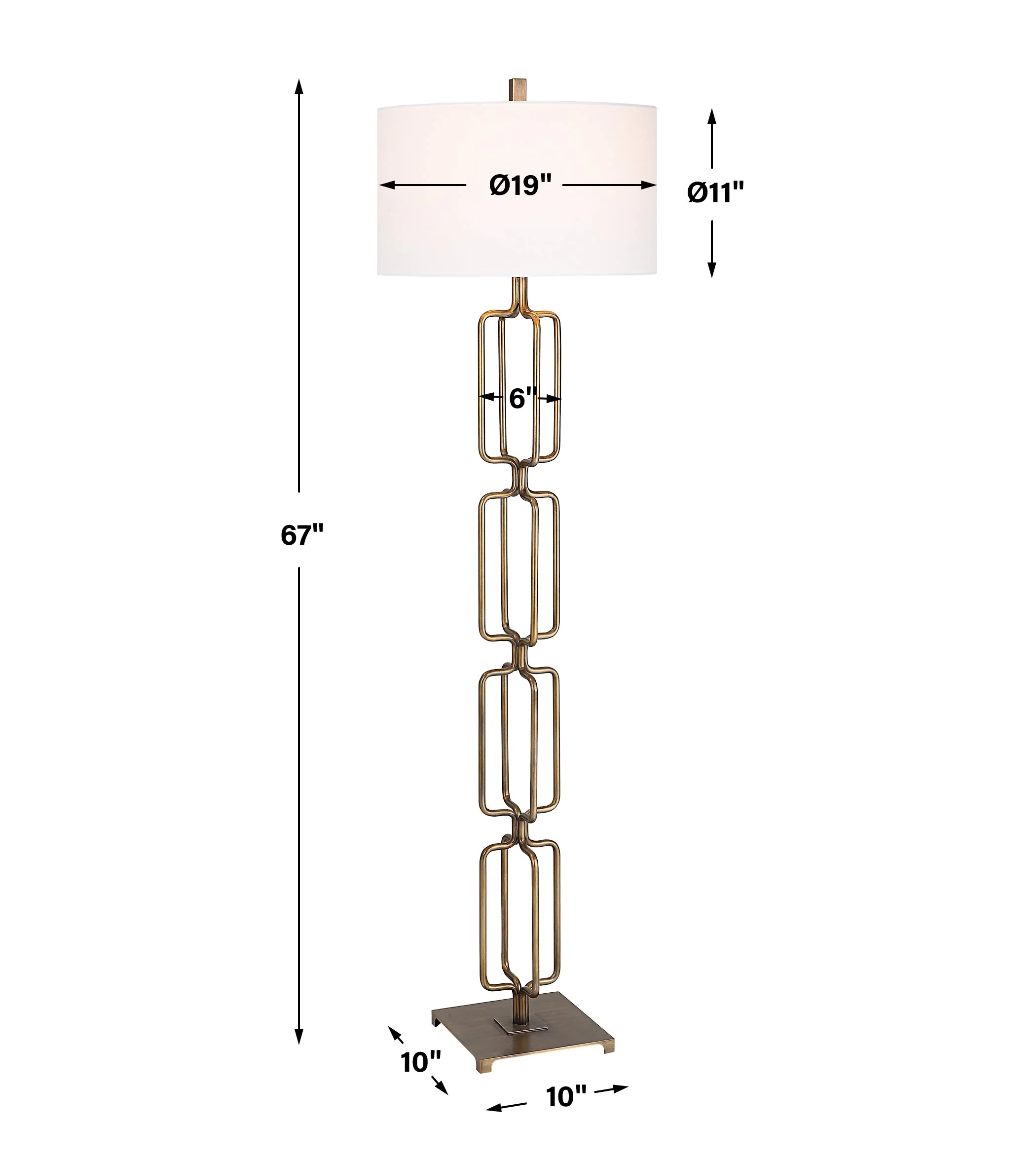 Uttermost Link Brushed Gold Floor Lamp - Image 5