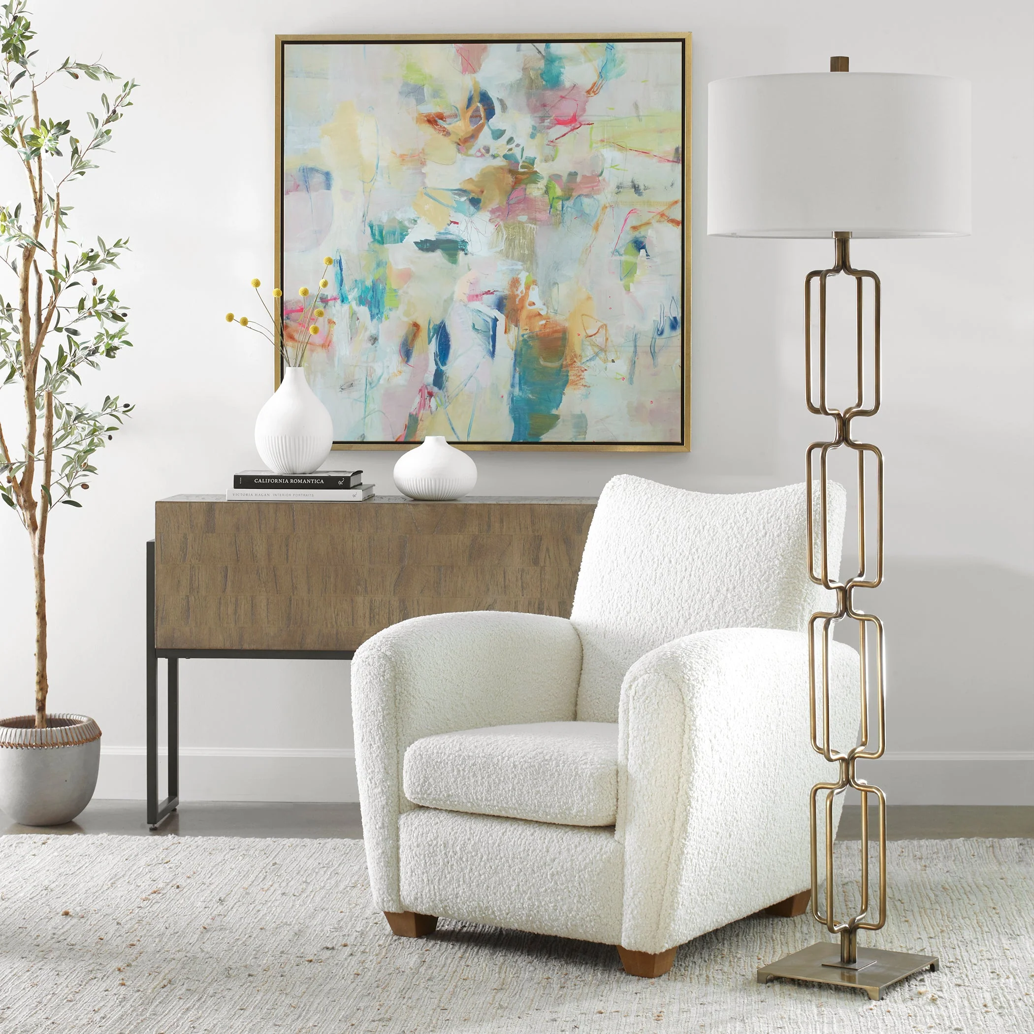 Uttermost Link Brushed Gold Floor Lamp - Image 6