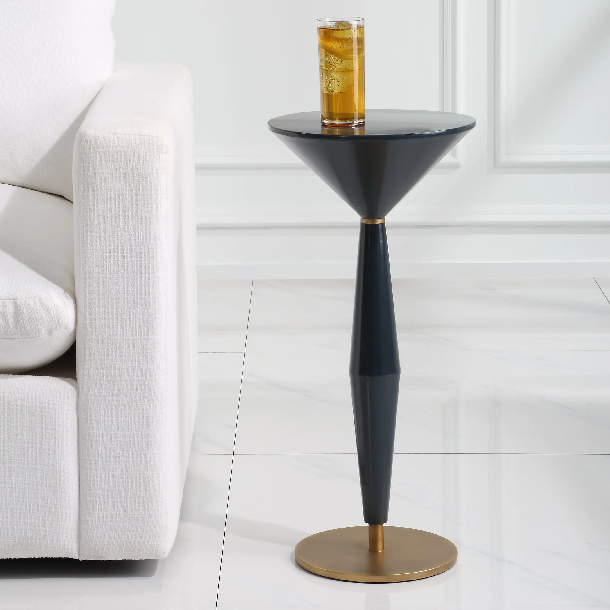Uttermost Luster Navy Blue Accent Table - Image 2