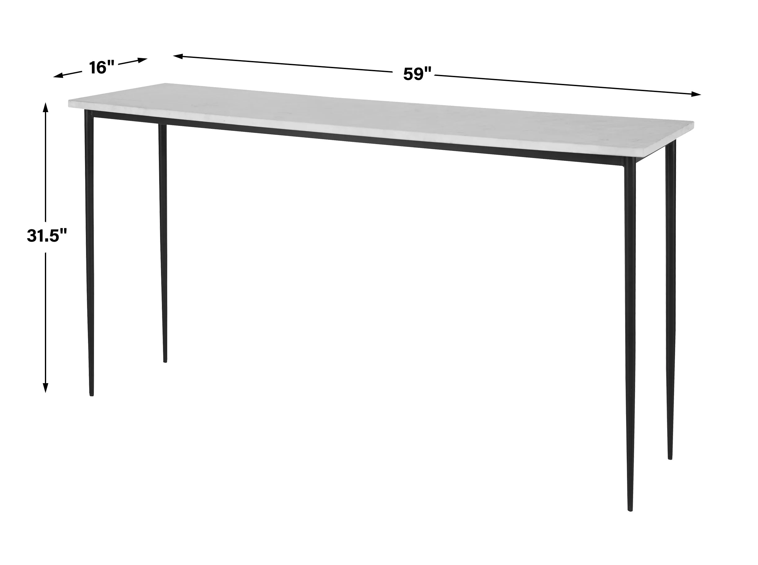 Uttermost Nightfall White Marble Console Table - Image 3