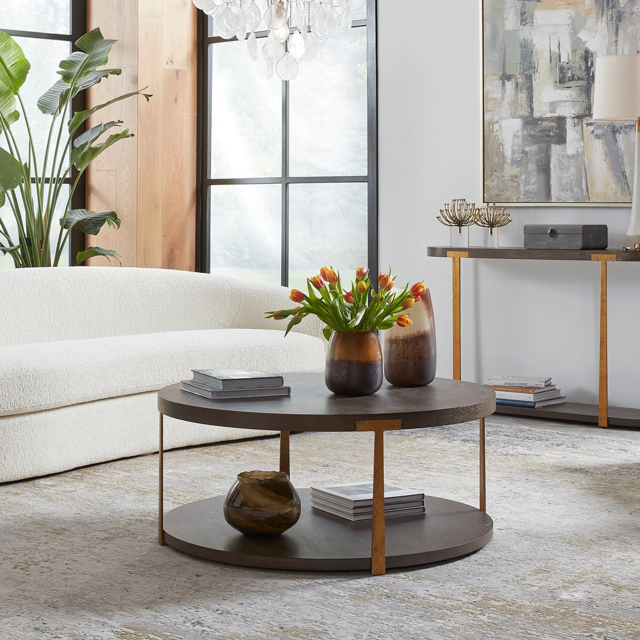 Uttermost Palisade Round Wood Coffee Table - Image 4