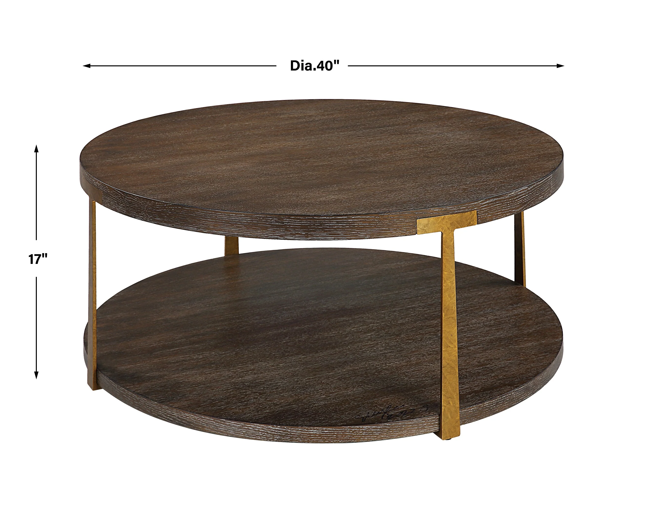 Uttermost Palisade Round Wood Coffee Table - Image 5