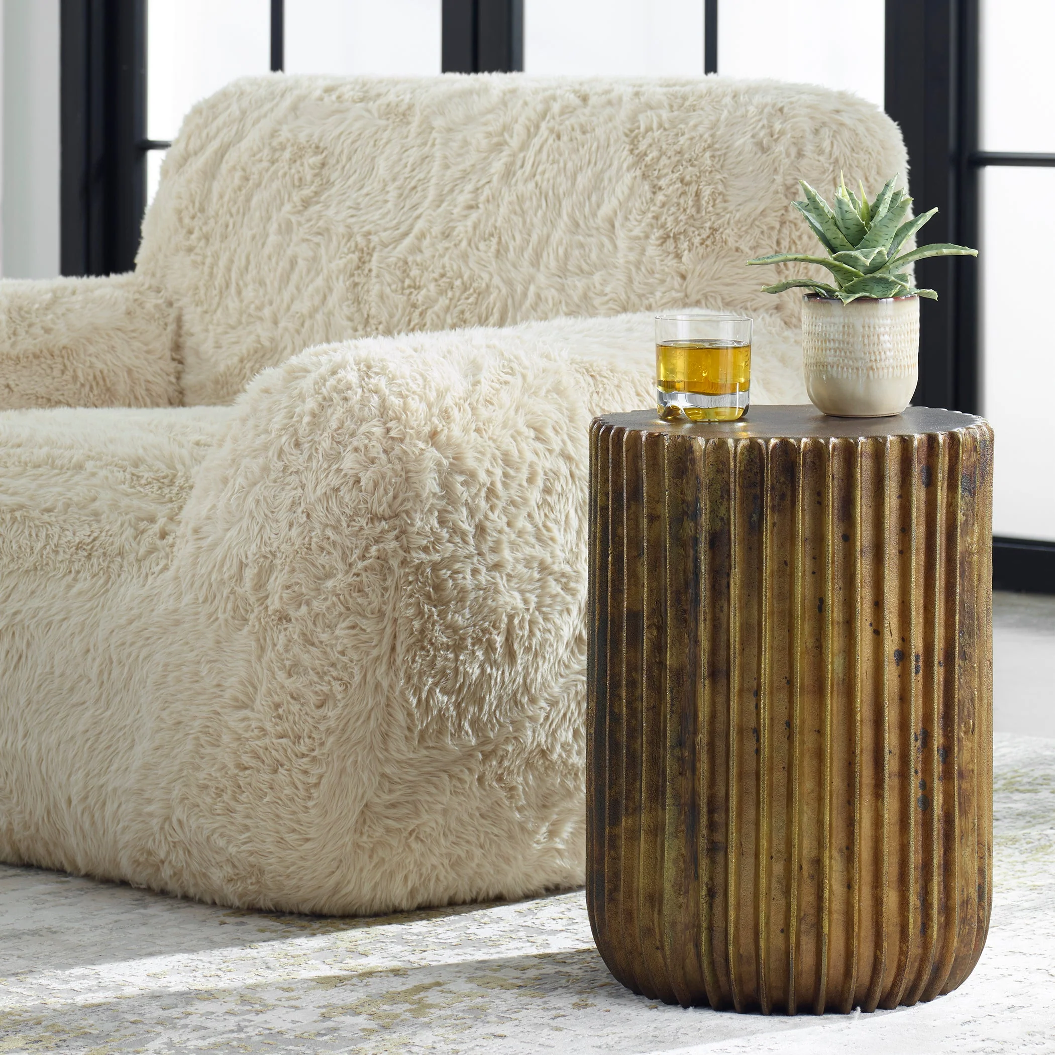 Uttermost Peaks And Valleys Gold Accent Table - Image 2