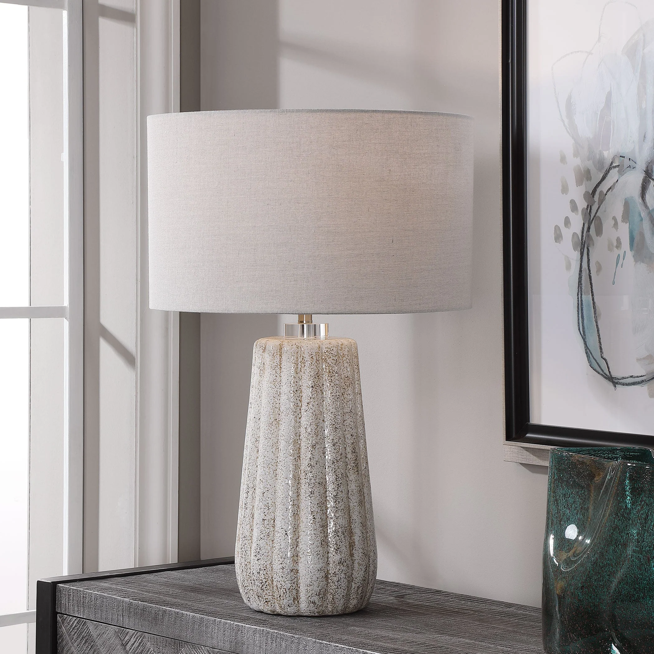 Uttermost Pikes Stone-Ivory Table Lamp - Image 2
