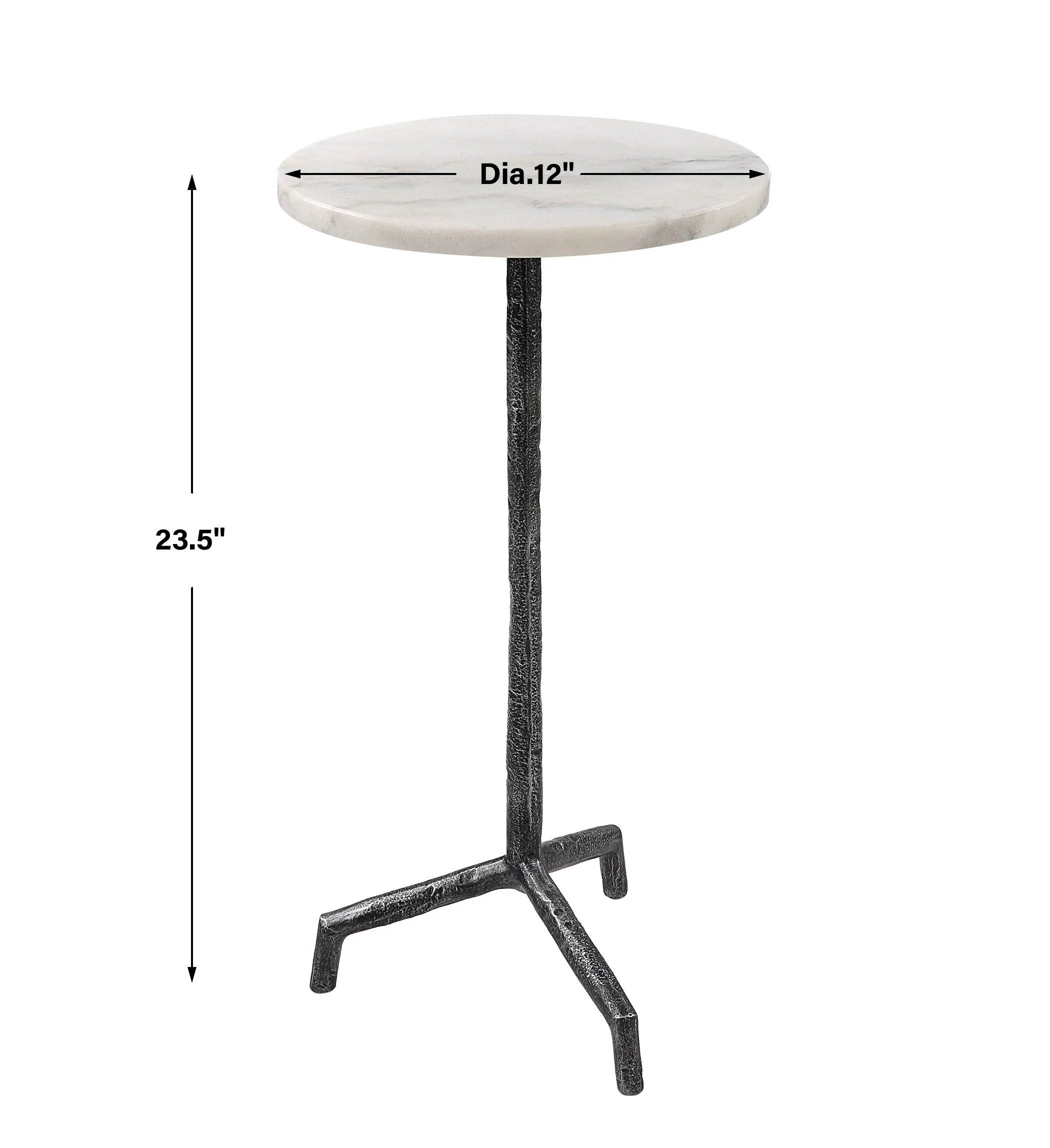 Uttermost Puritan White Marble Drink Table - Image 4
