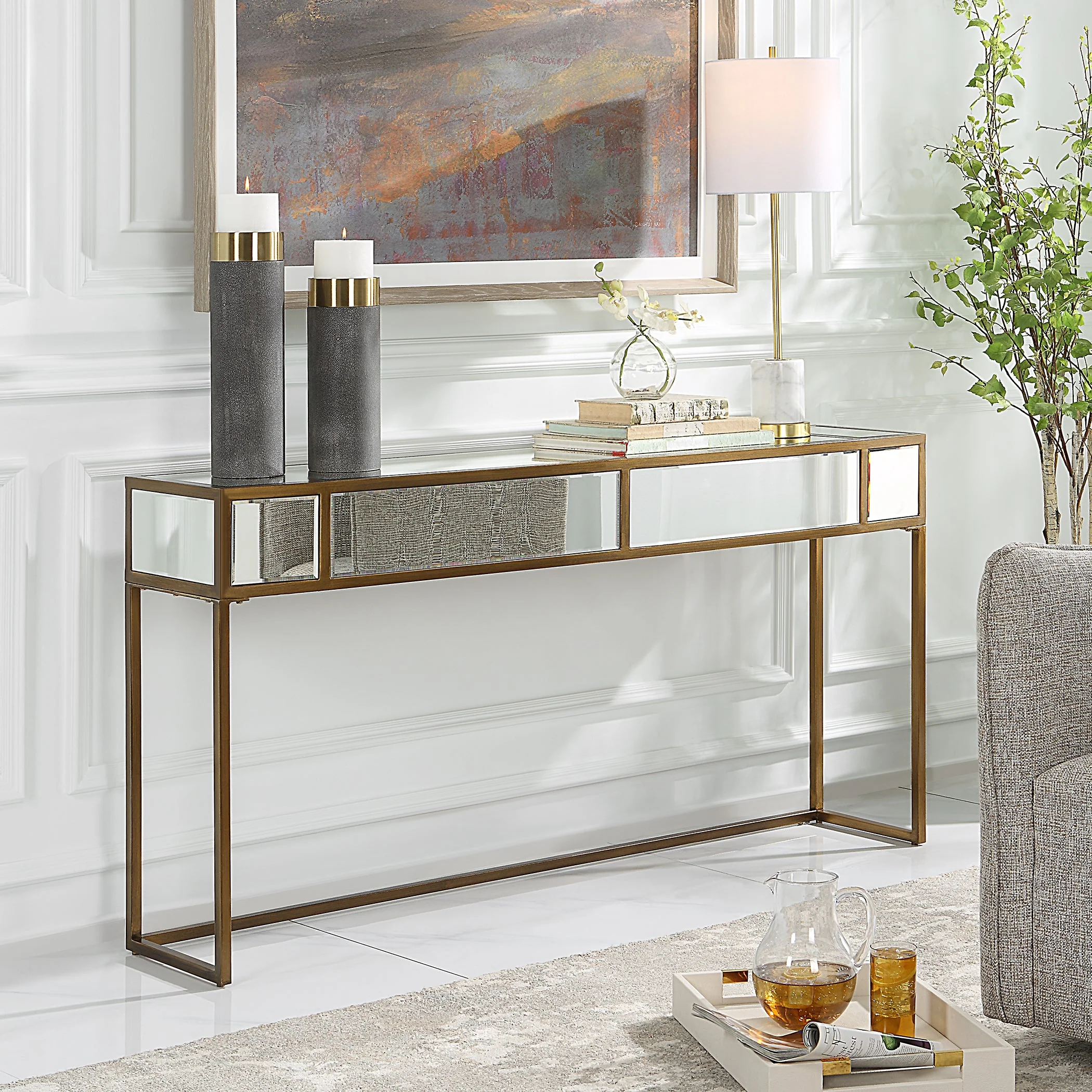 Uttermost Reflect Mirrored Console Table - Image 4