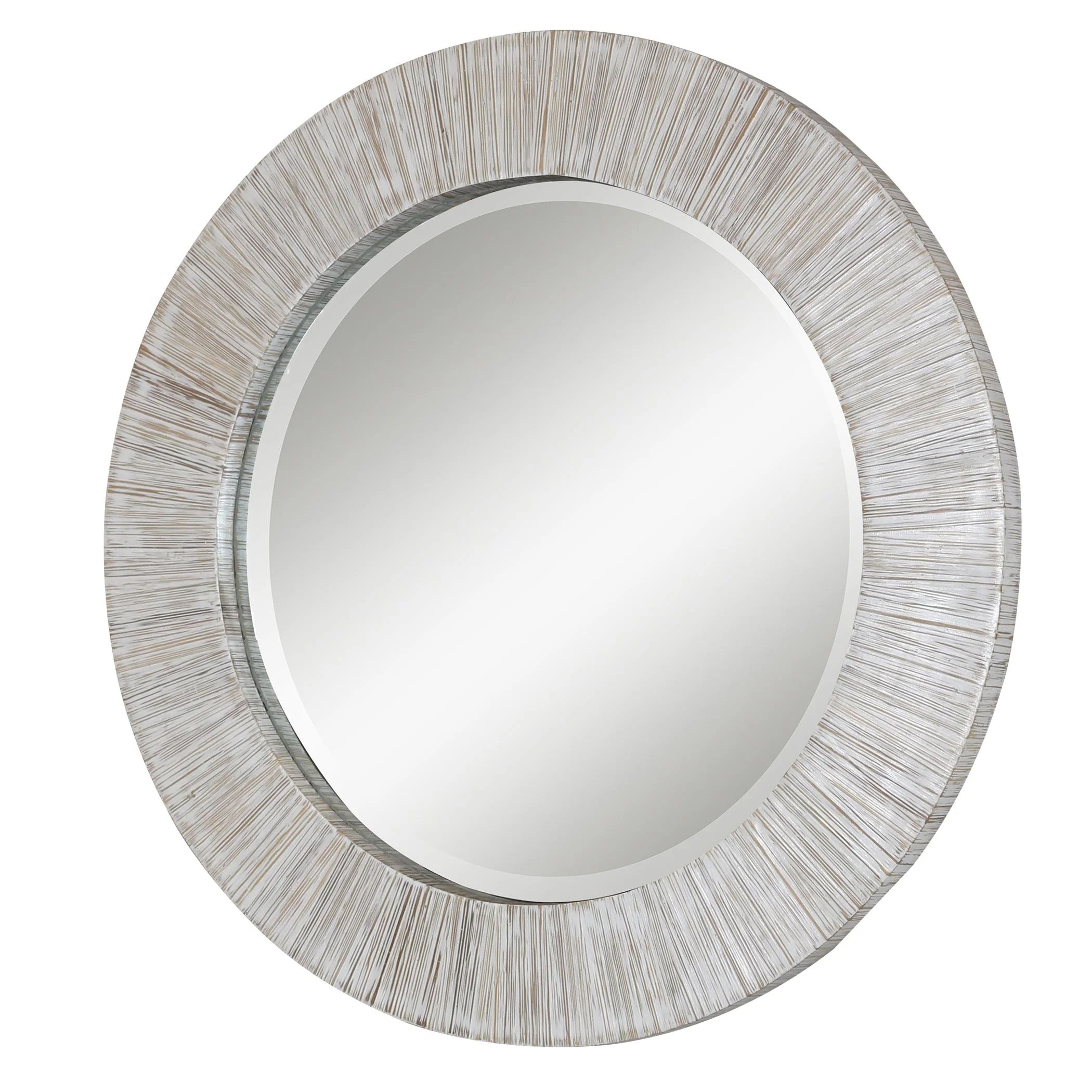 Uttermost Repose Whitewash Round Mirror - Image 5