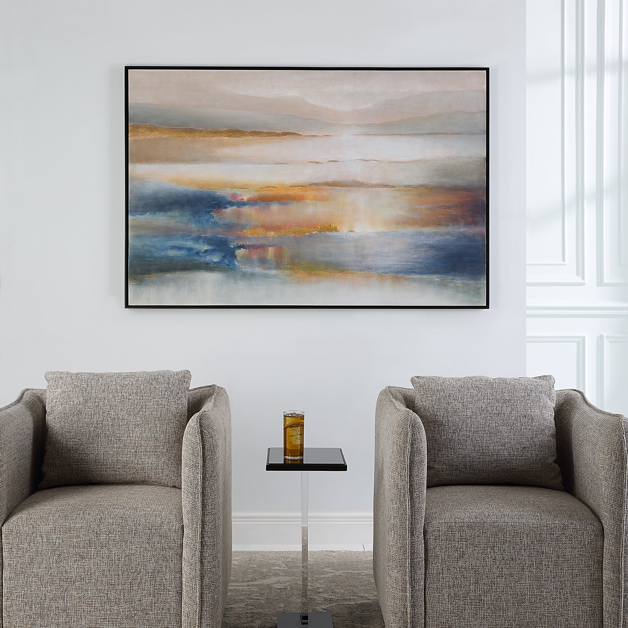 Uttermost Seafaring Dusk Hand Painted Abstract Art - Image 6