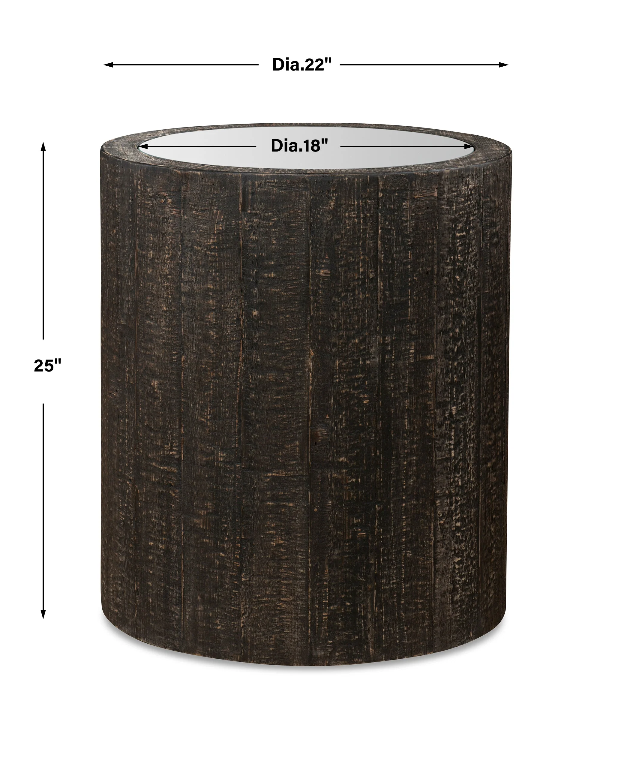 Uttermost Sequoia Mirrored Drum Table - Image 3