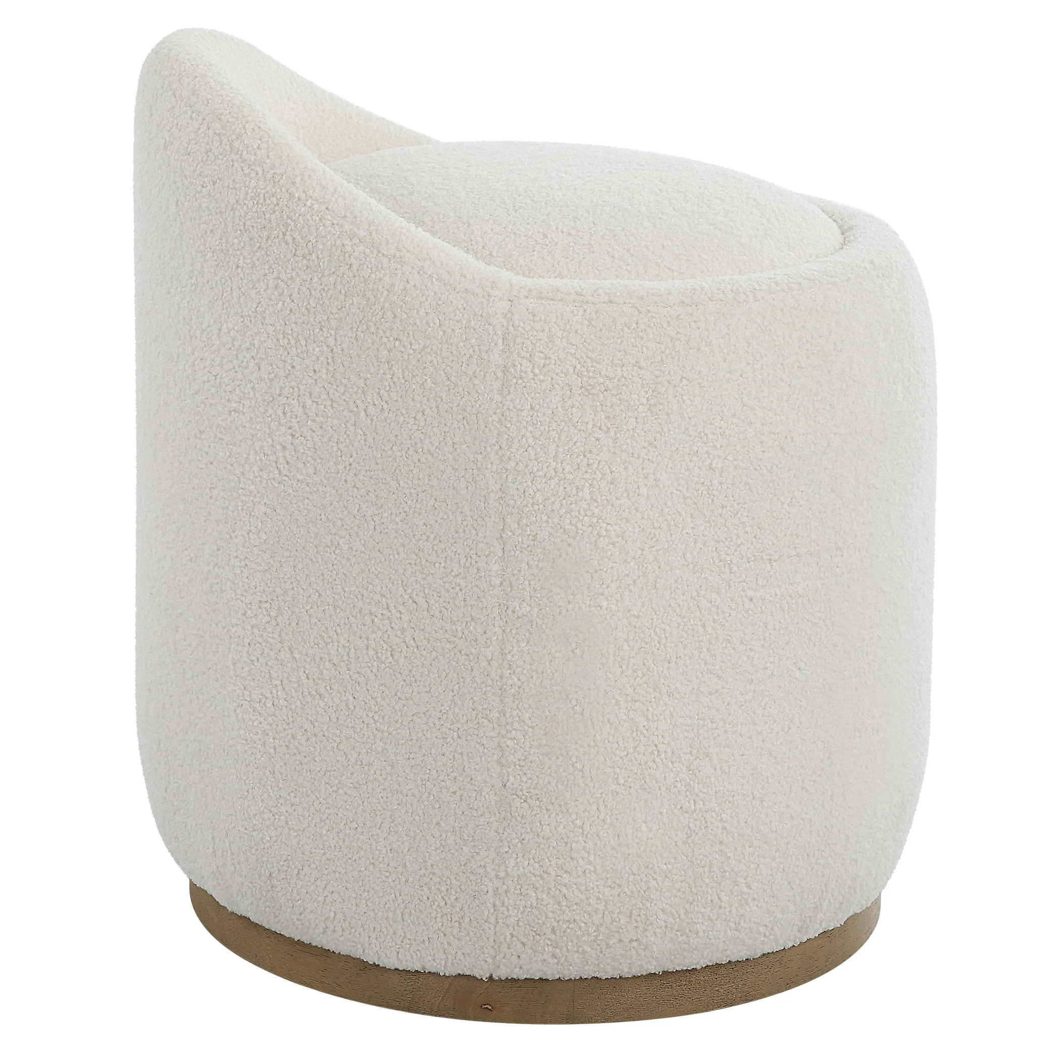 Uttermost Swirl Swivel Sheepskin Ottoman - Image 6