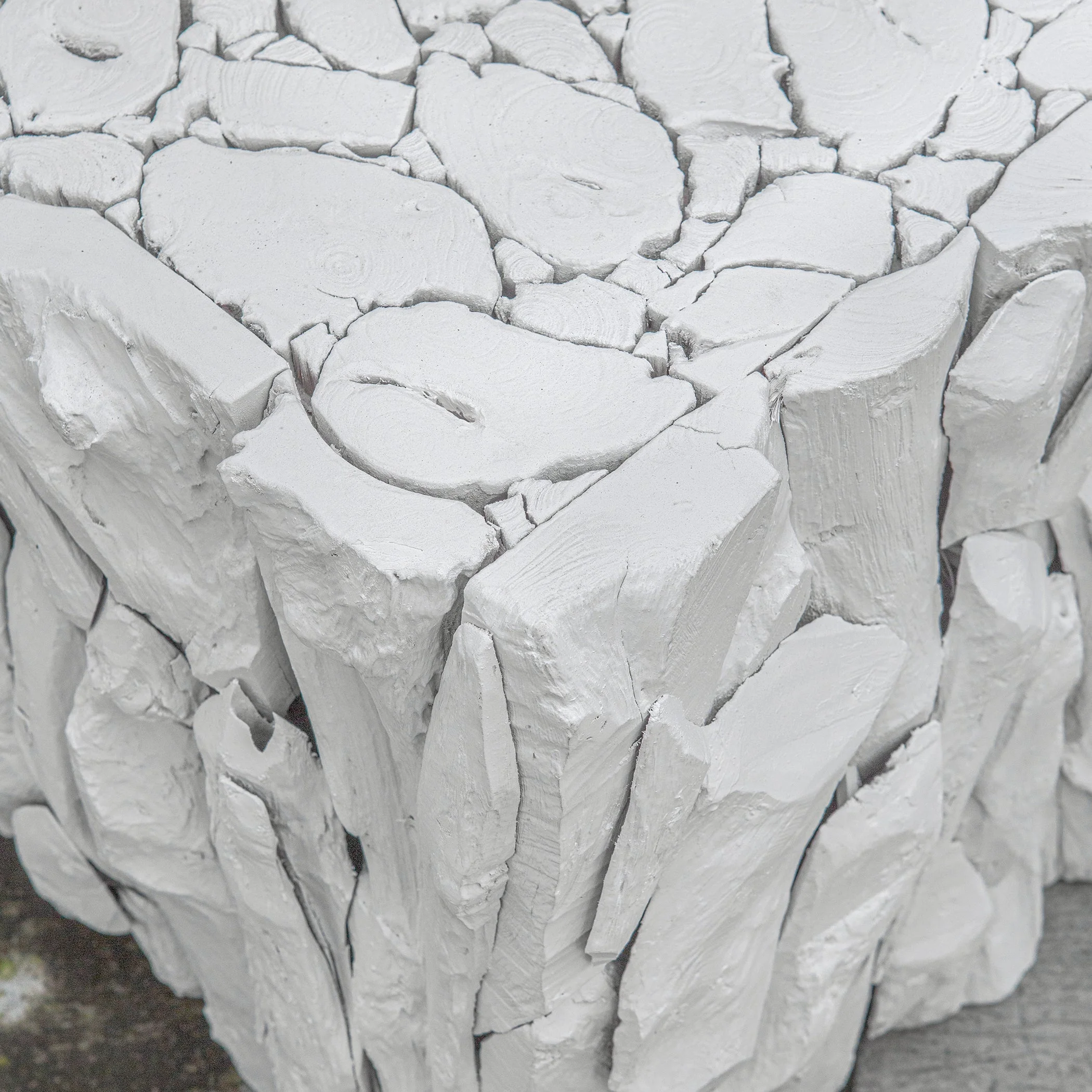 Uttermost Teak Root White Bunching Cube - Image 6