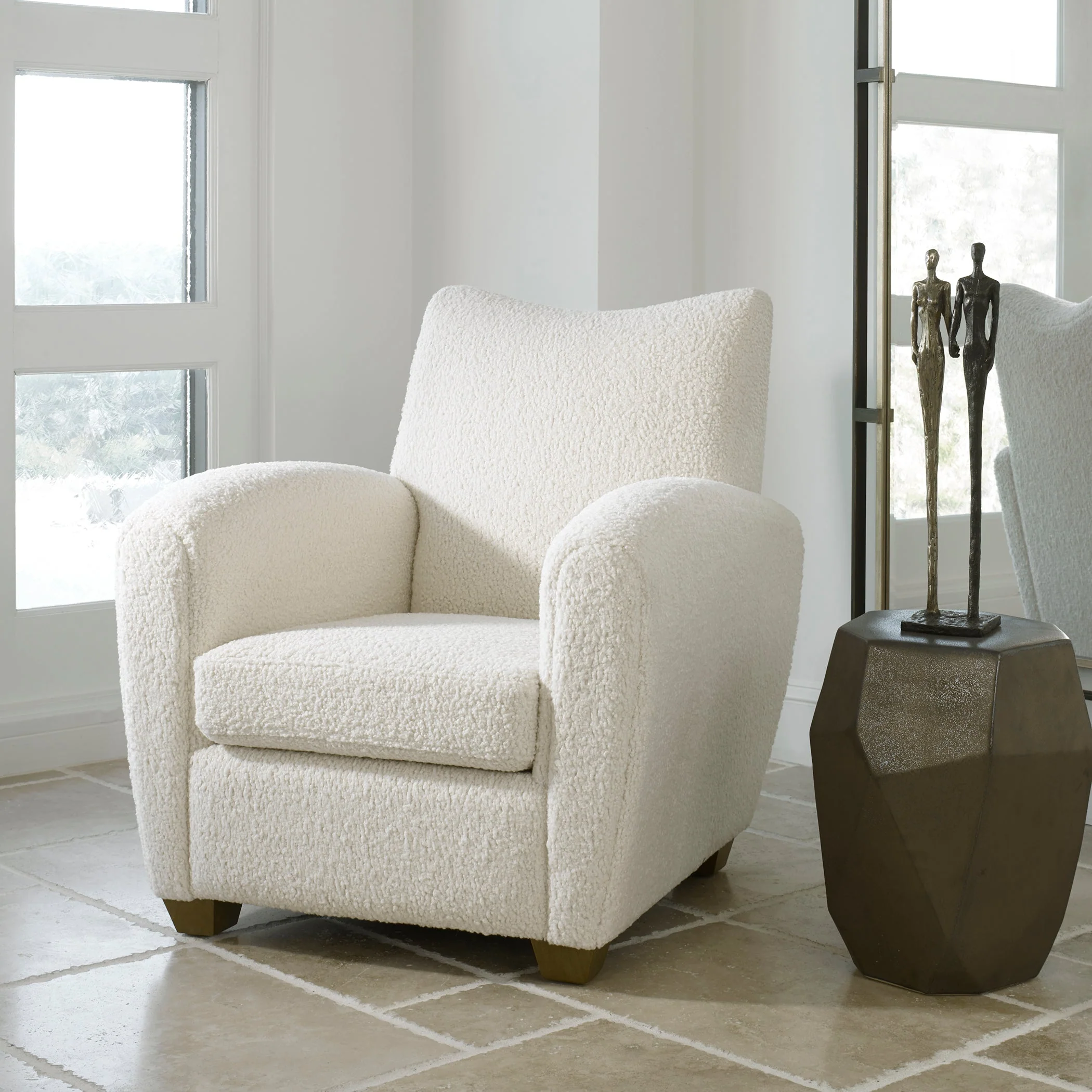 Uttermost Teddy White Shearling Accent Chair - Image 4