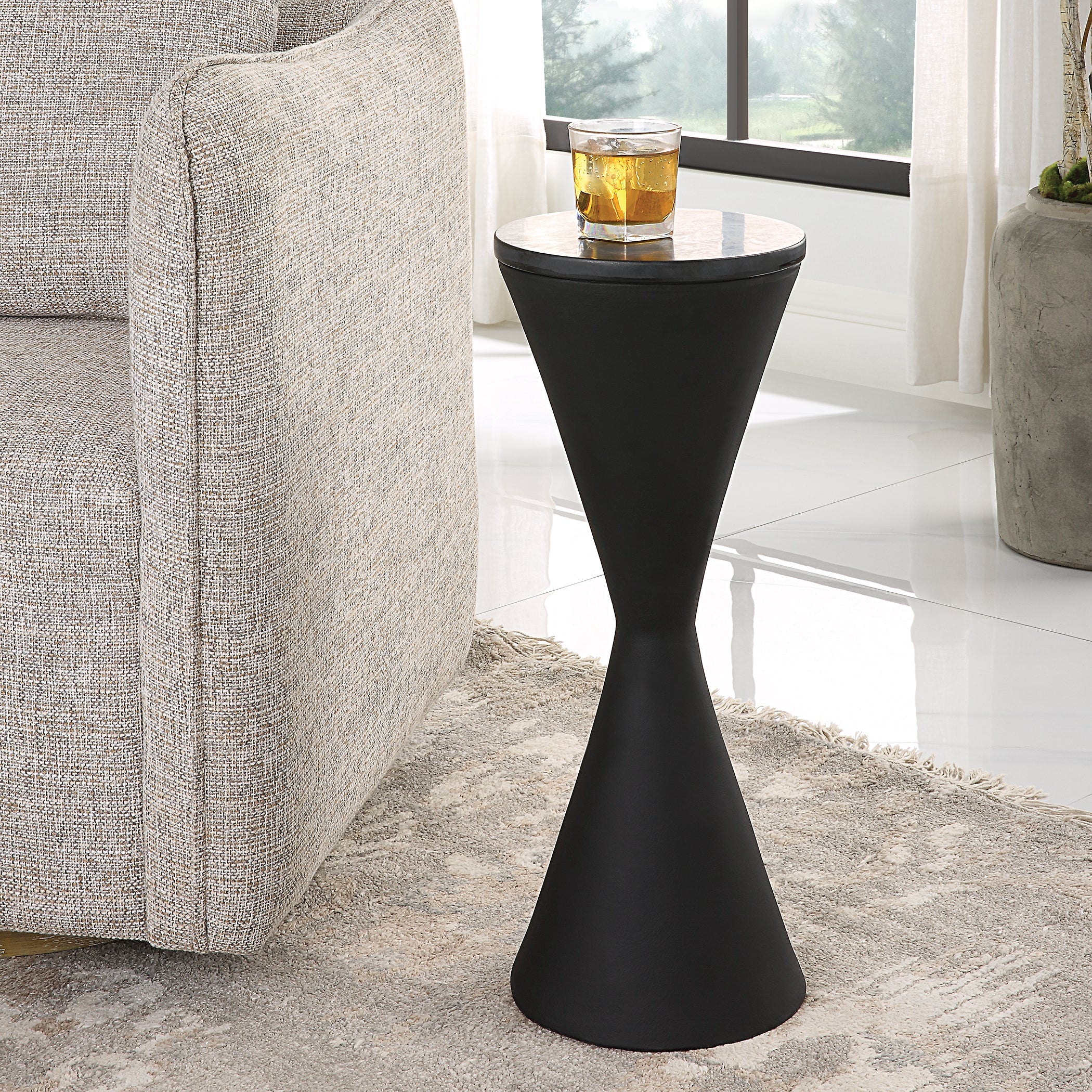 Uttermost Time's Up Hourglass Shaped Drink Table - Image 3