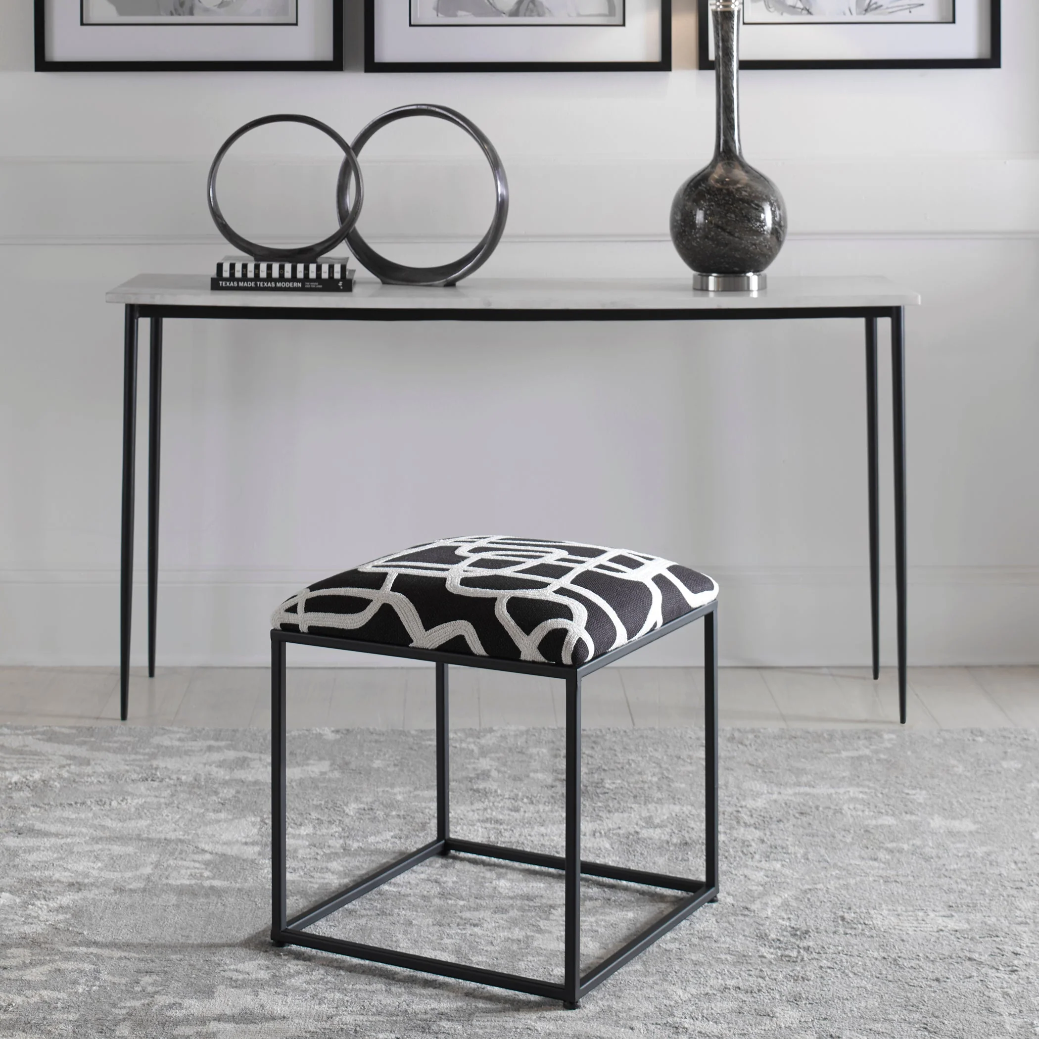 Uttermost Twists And Turns Fabric Accent Stool - Image 2