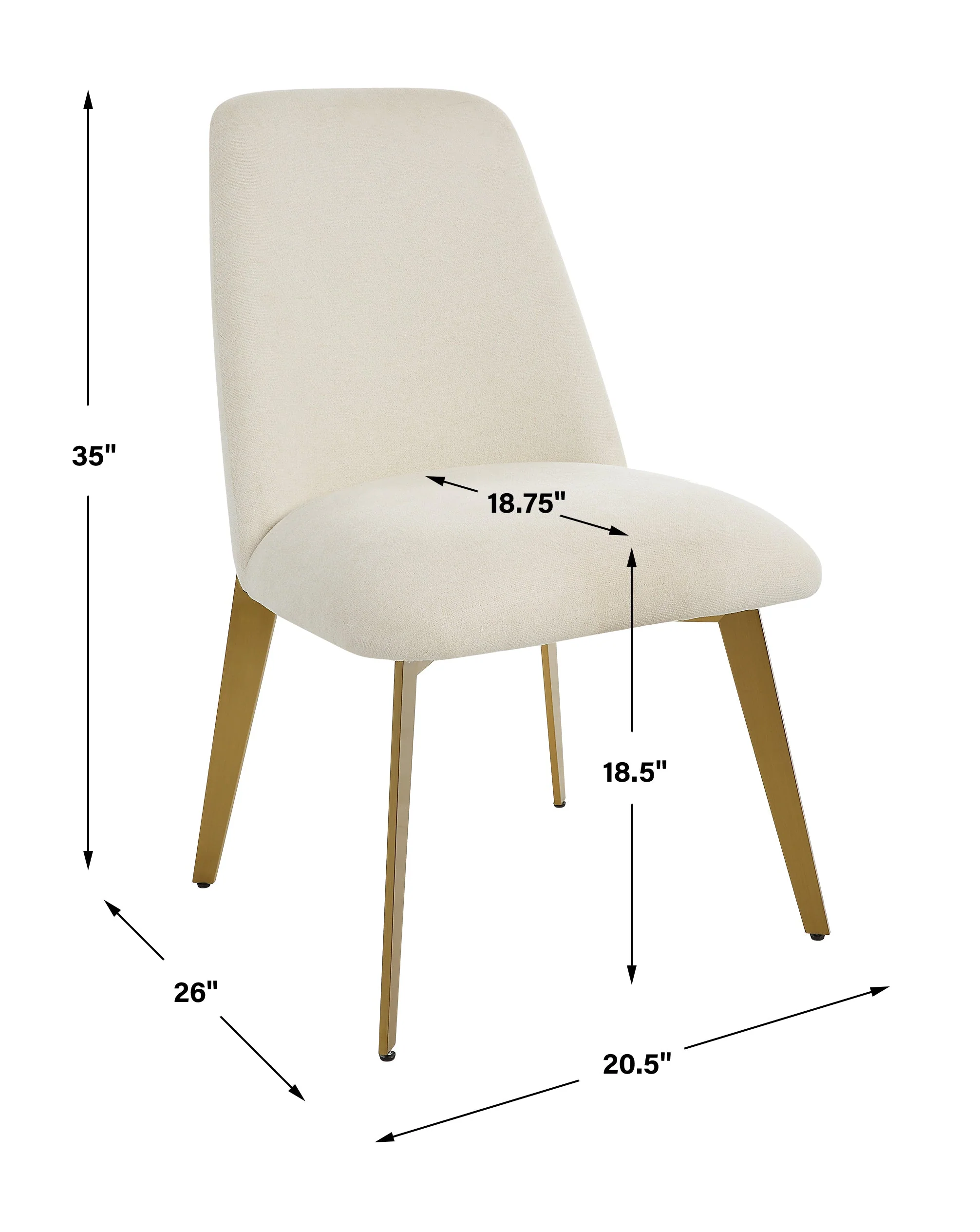 Uttermost Vantage Off White Fabric Dining Chair - Image 3