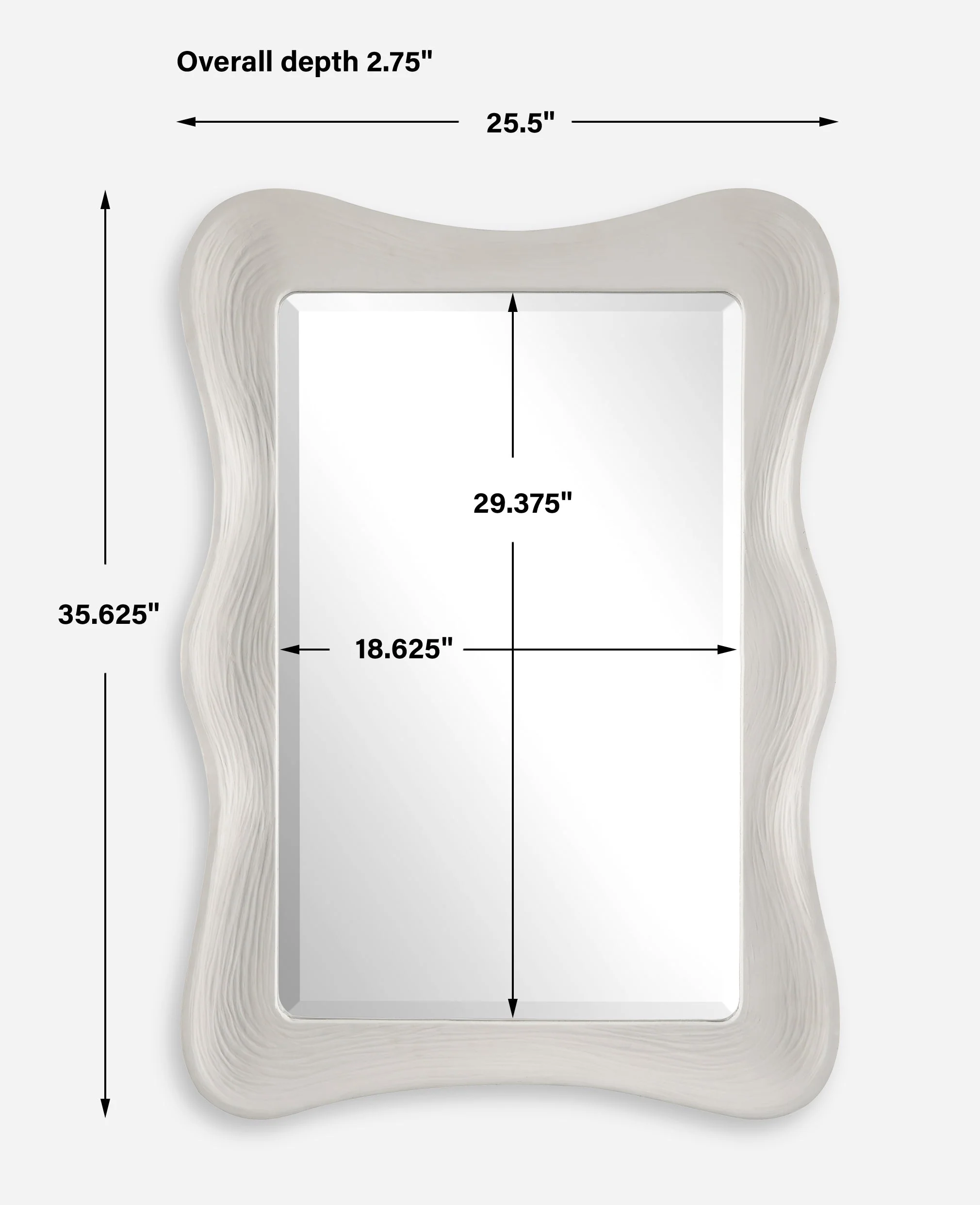 Uttermost Whitehaven Wavy Rectangle Mirror - Image 3