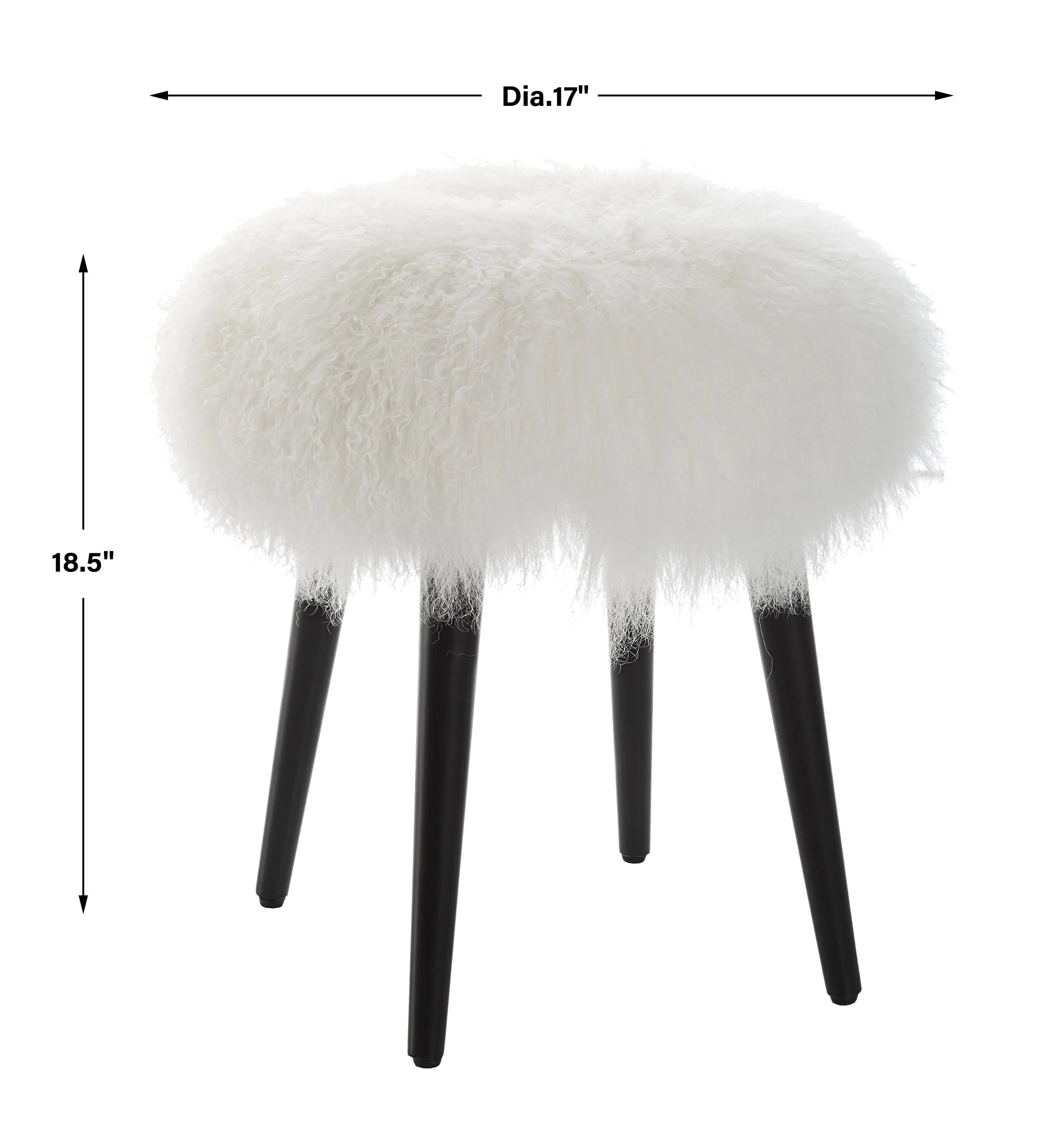 Uttermost Wooly Sheepskin Accent Stool - Image 3