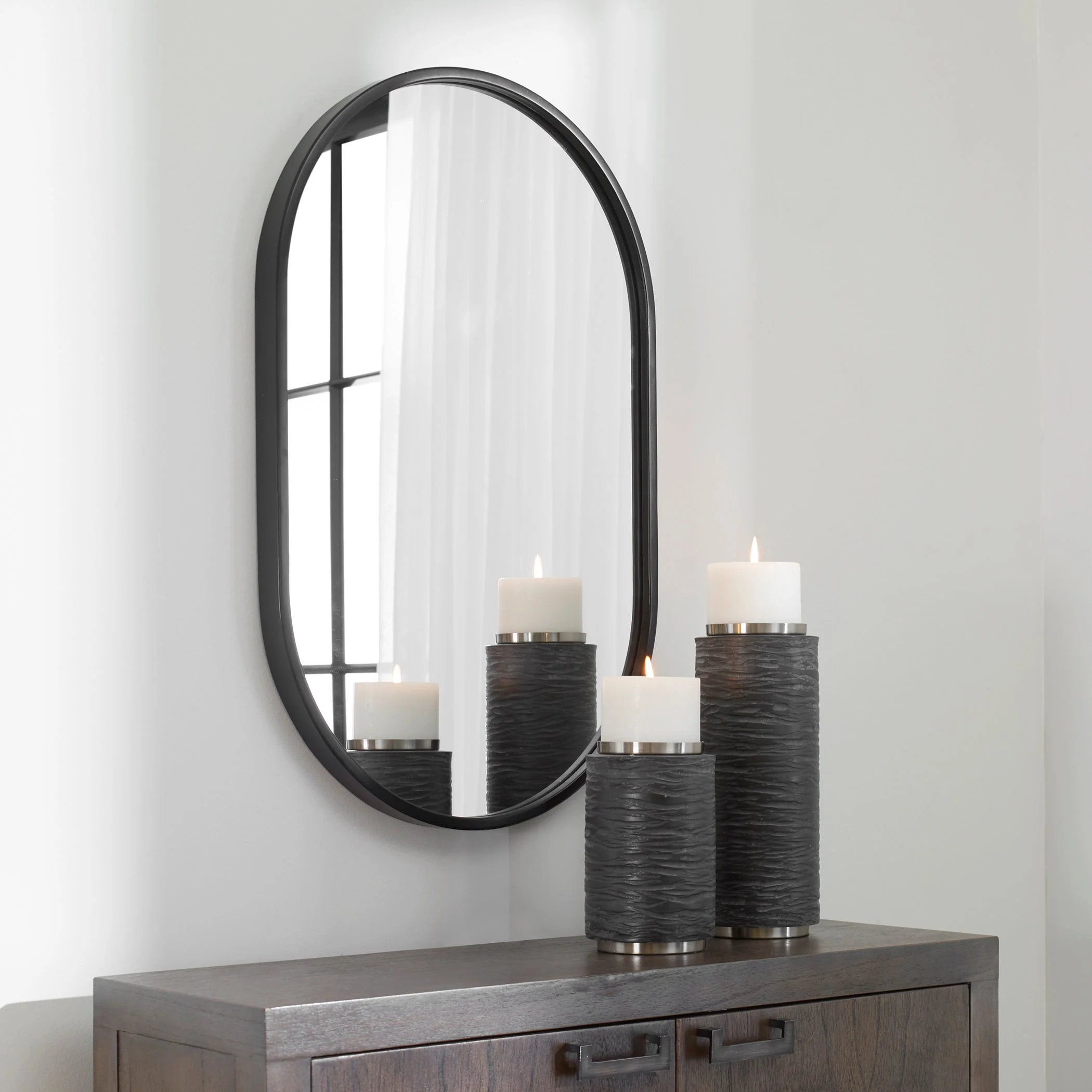 Varina Black Oval Mirror - Image 6