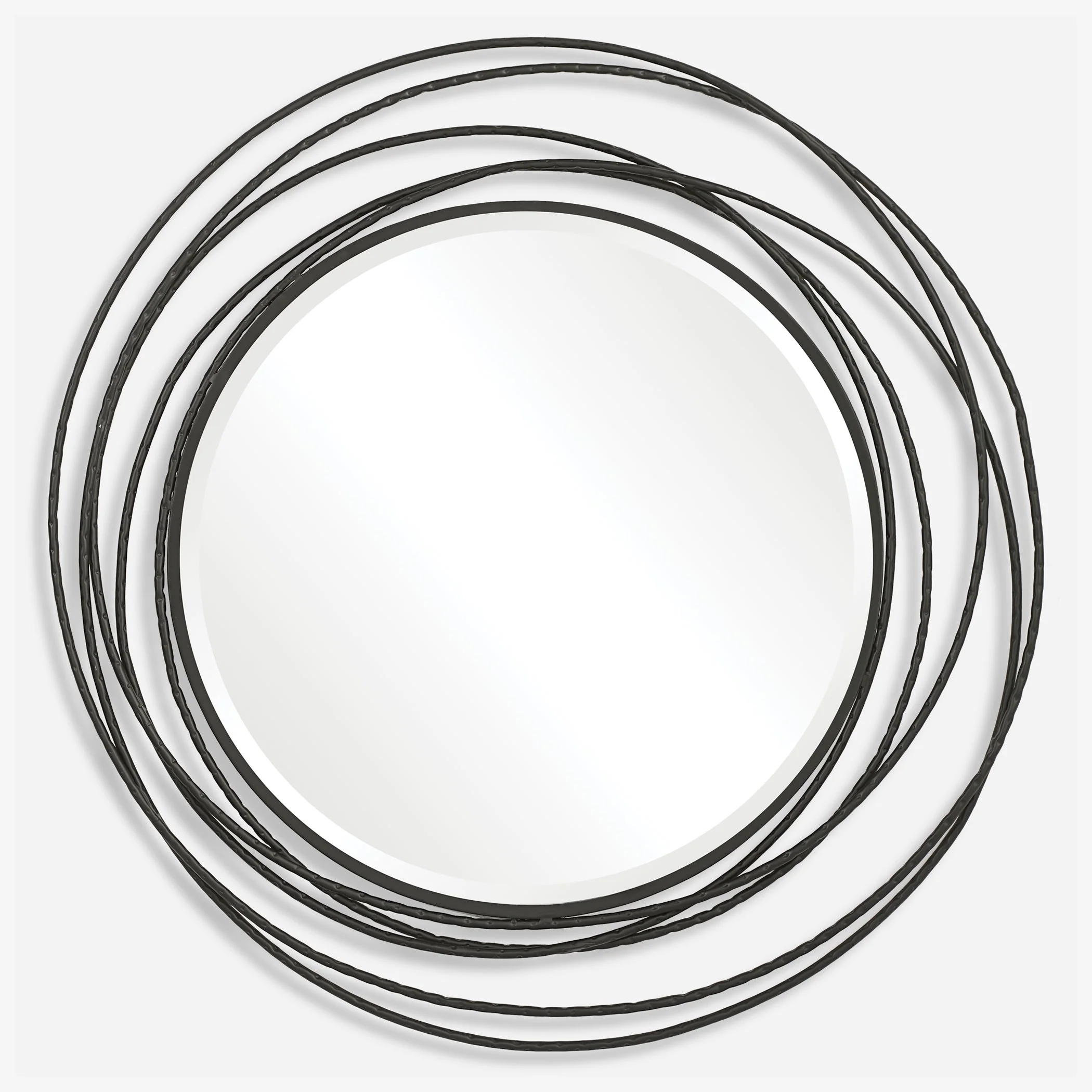 Whirlwind Black Round Mirror - Image 2