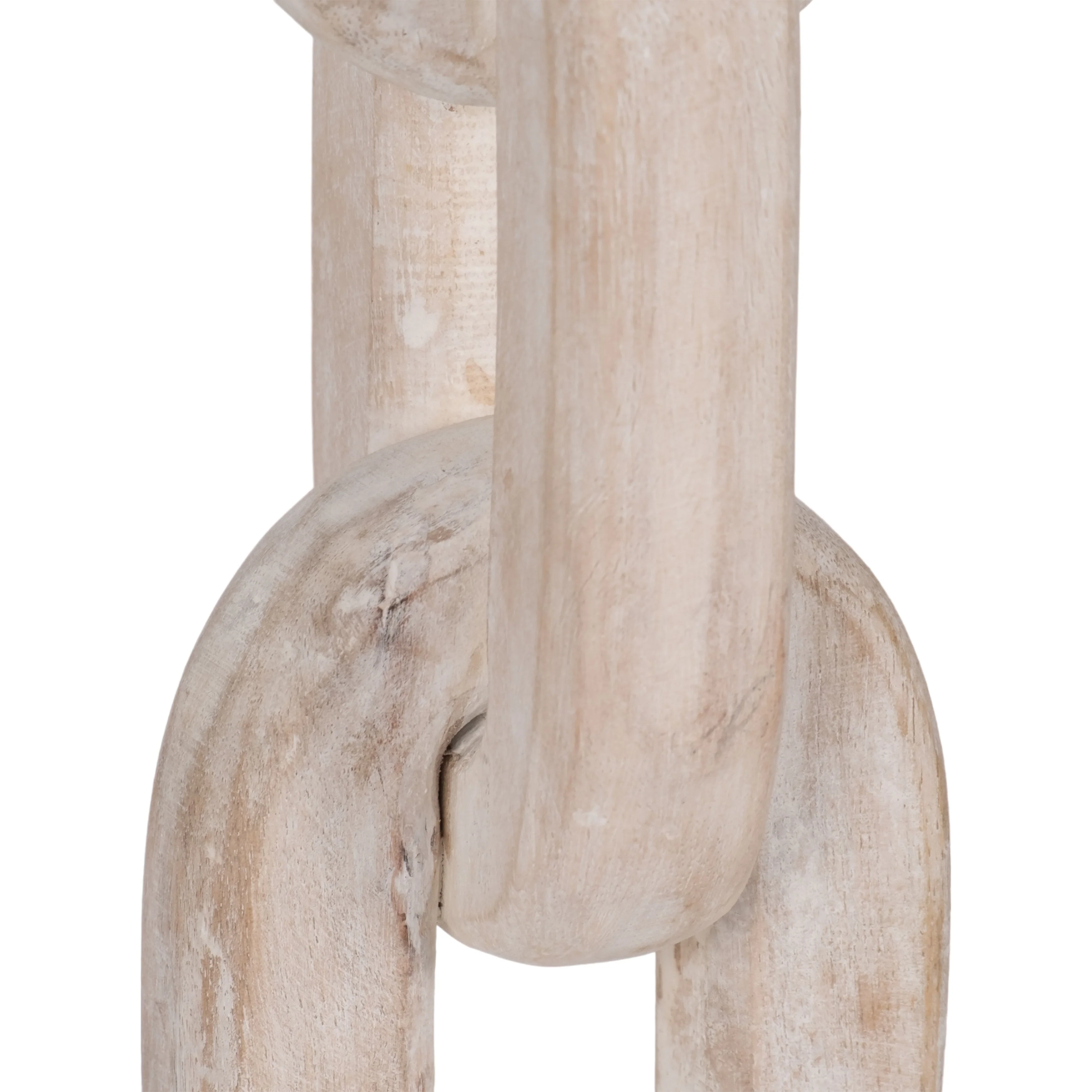 Wood, 14" Chain Pillar Candle Holder, White - Image 14