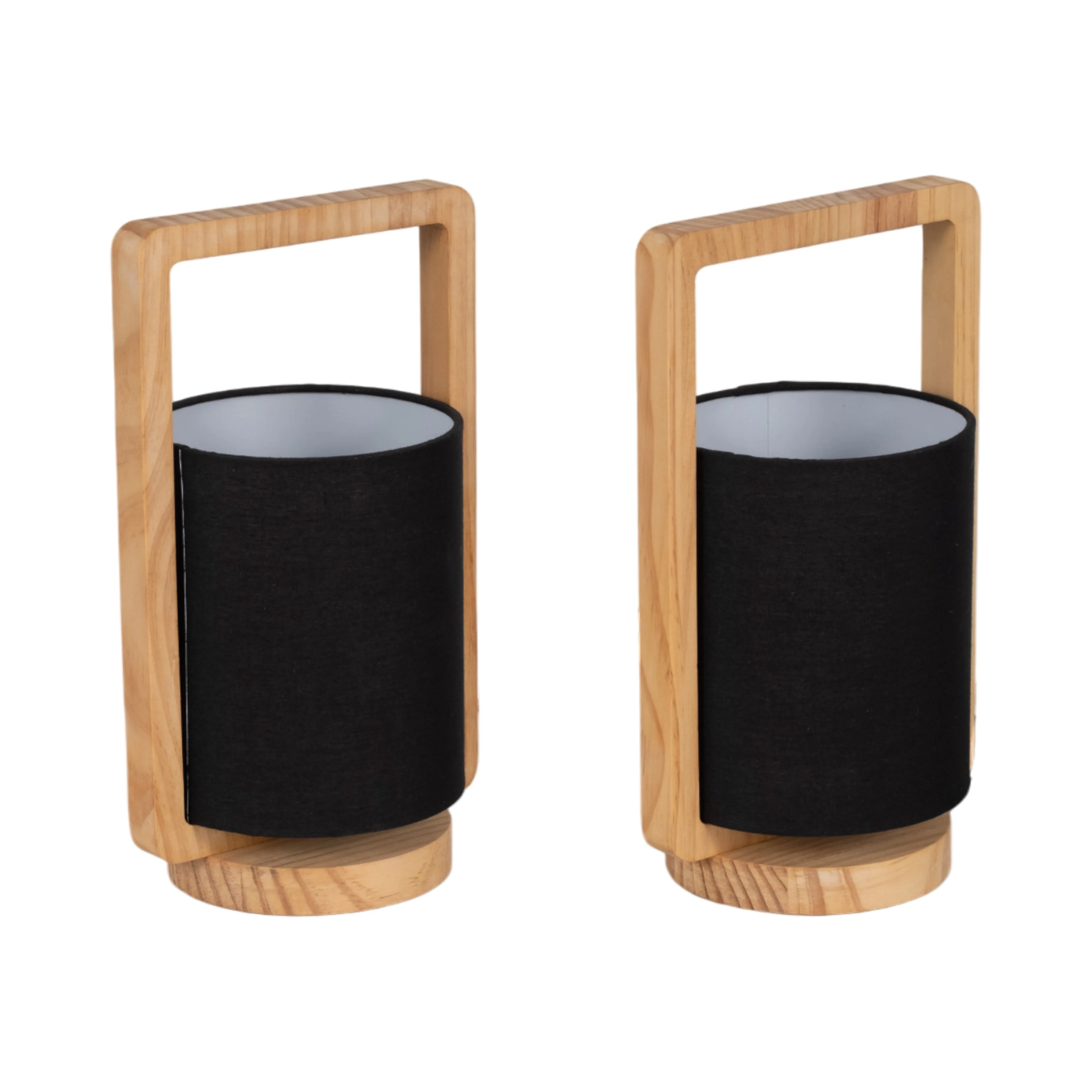 Wood,s/2,11"h, Cylndr Tbl Lmps,nature Wood/blk - Image 11
