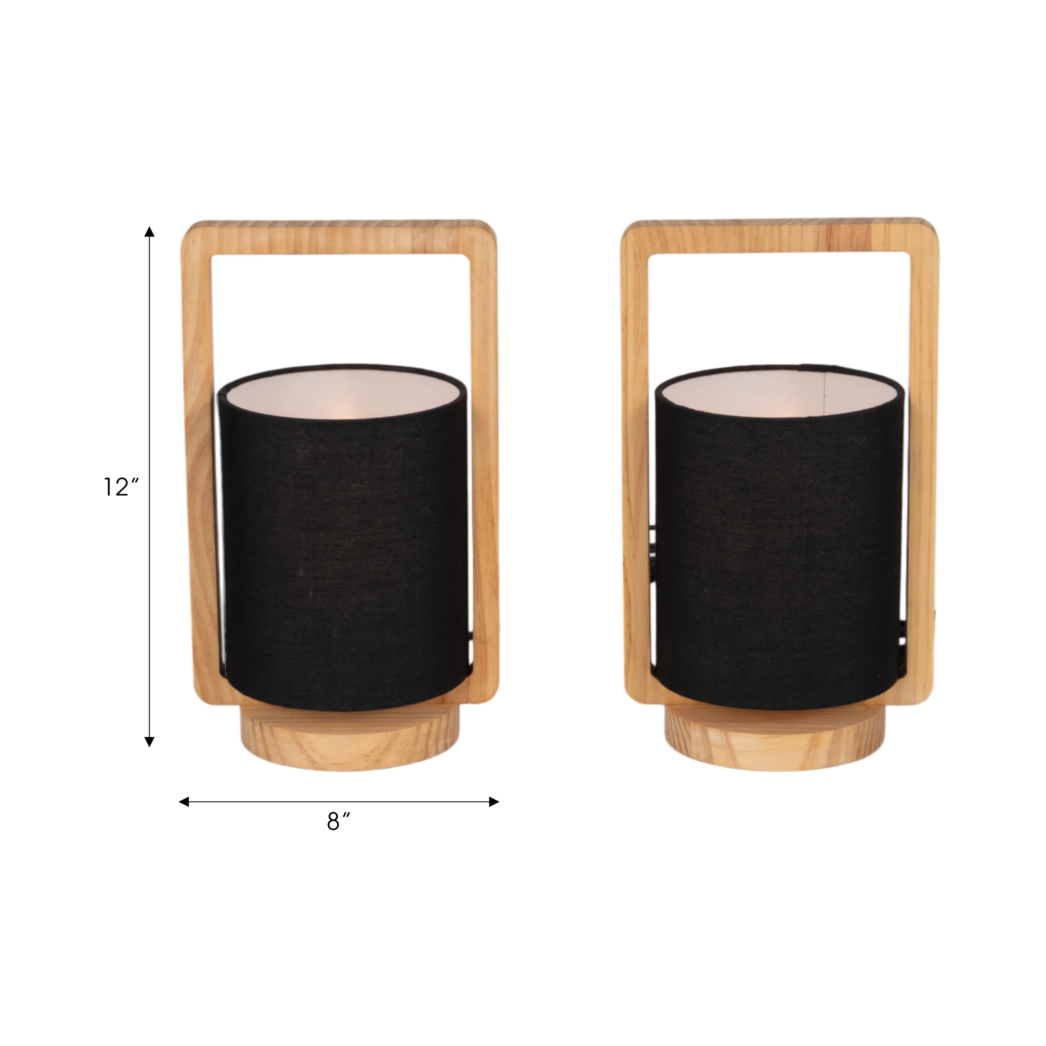 Wood,s/2,11"h, Cylndr Tbl Lmps,nature Wood/blk - Image 16