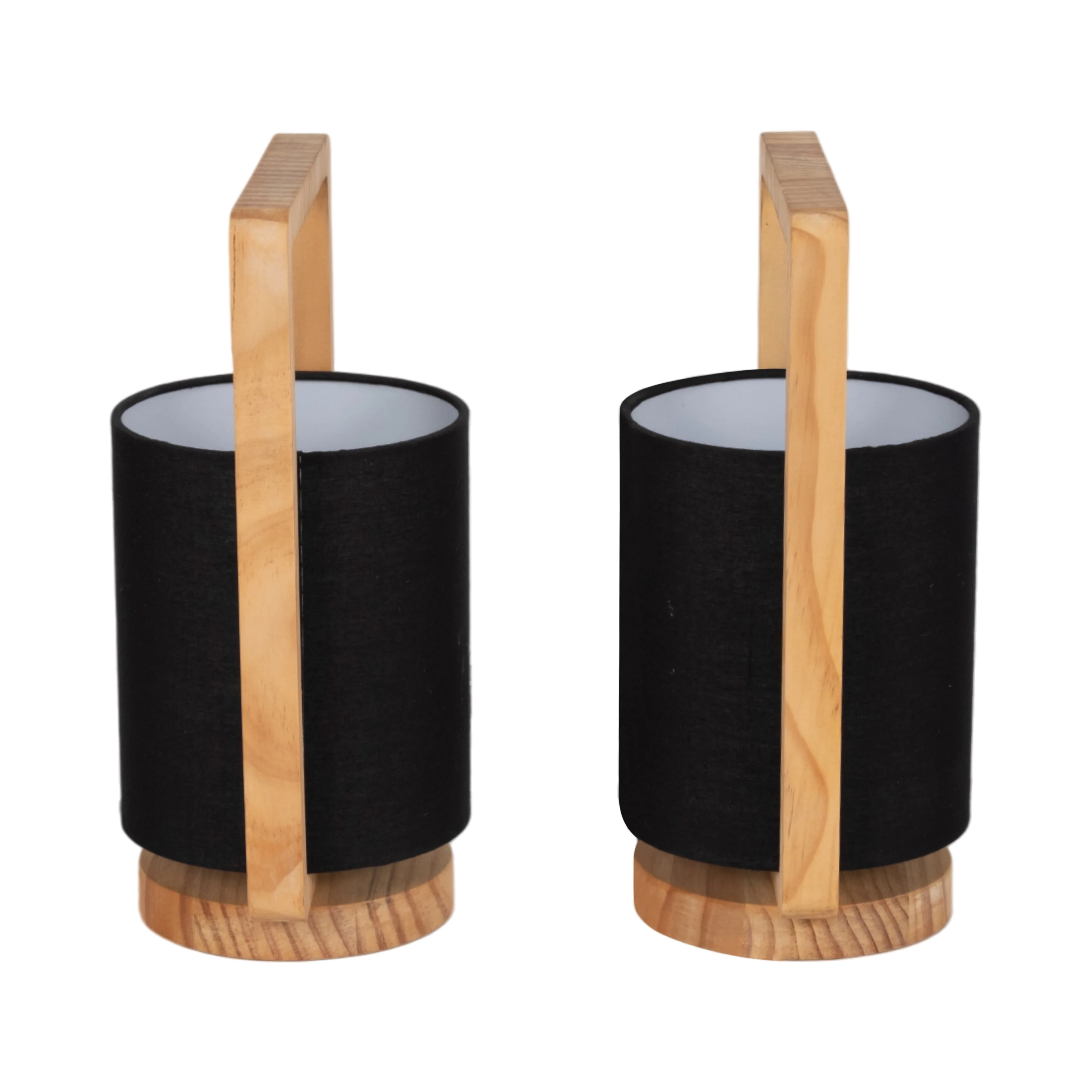 Wood,s/2,11"h, Cylndr Tbl Lmps,nature Wood/blk - Image 4
